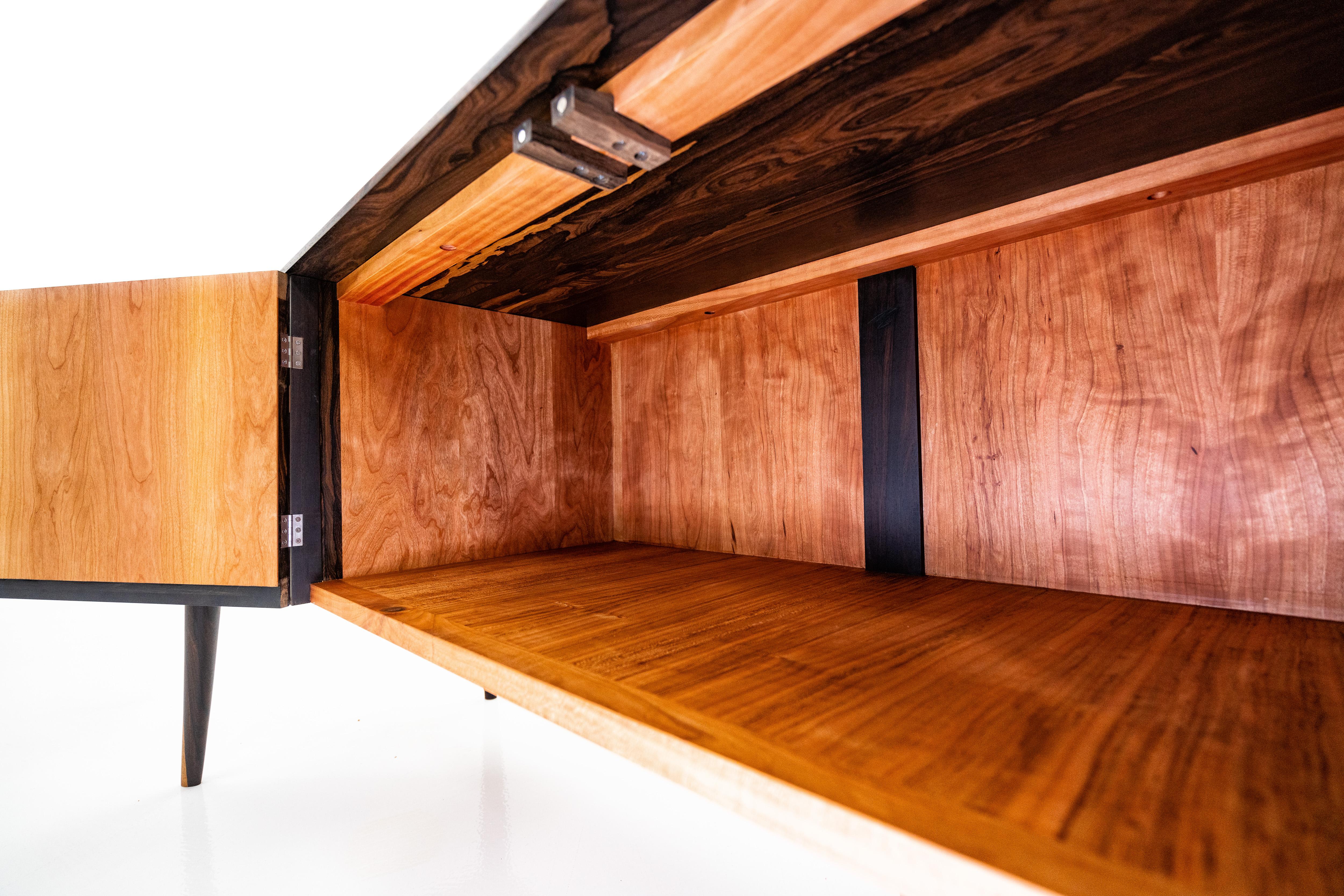 Modern Avec Credenza Sideboard in Ziricote Wood by Goebel For Sale 5