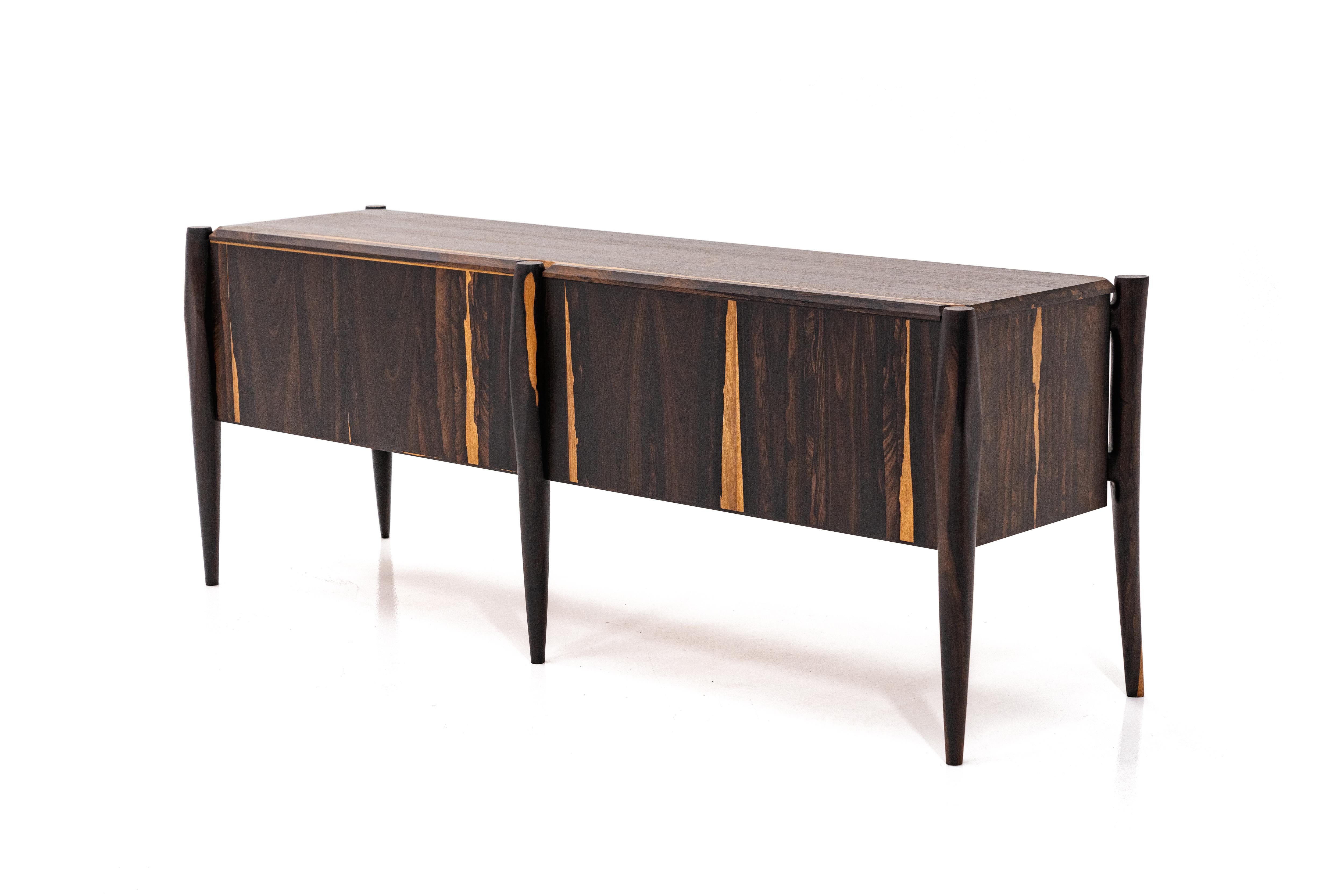 Modern Avec Credenza Sideboard in Ziricote Wood by Goebel For Sale 3