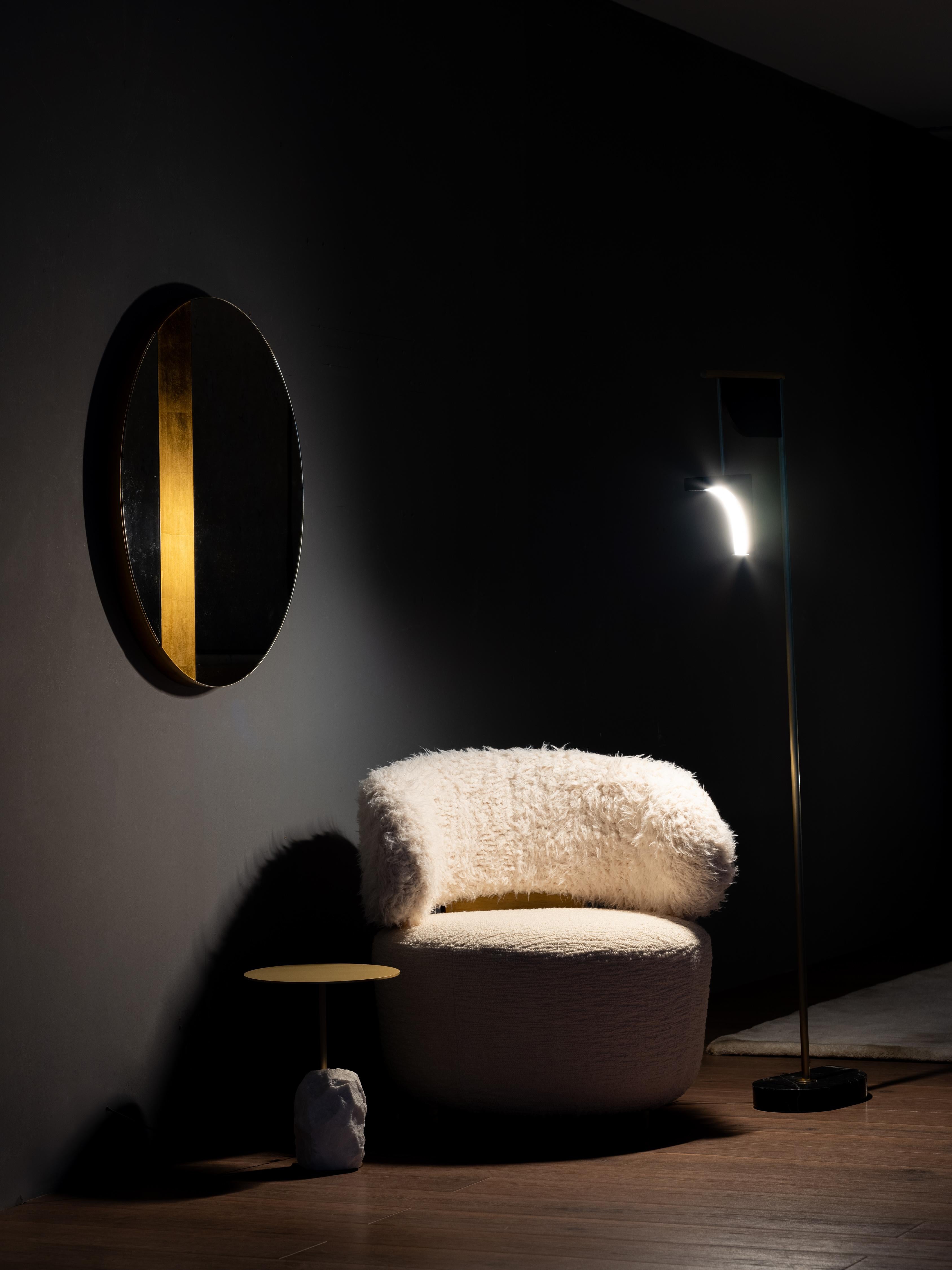 Avignon Wall Mirror, Modern Collection, Handcrafted in Portugal - Europe by GF Modern.

A stunning modern mirror with exuberant detail. The round, aged mirror with hand applied gold leaf stands out in any room.

Avignon Wall Mirror Material