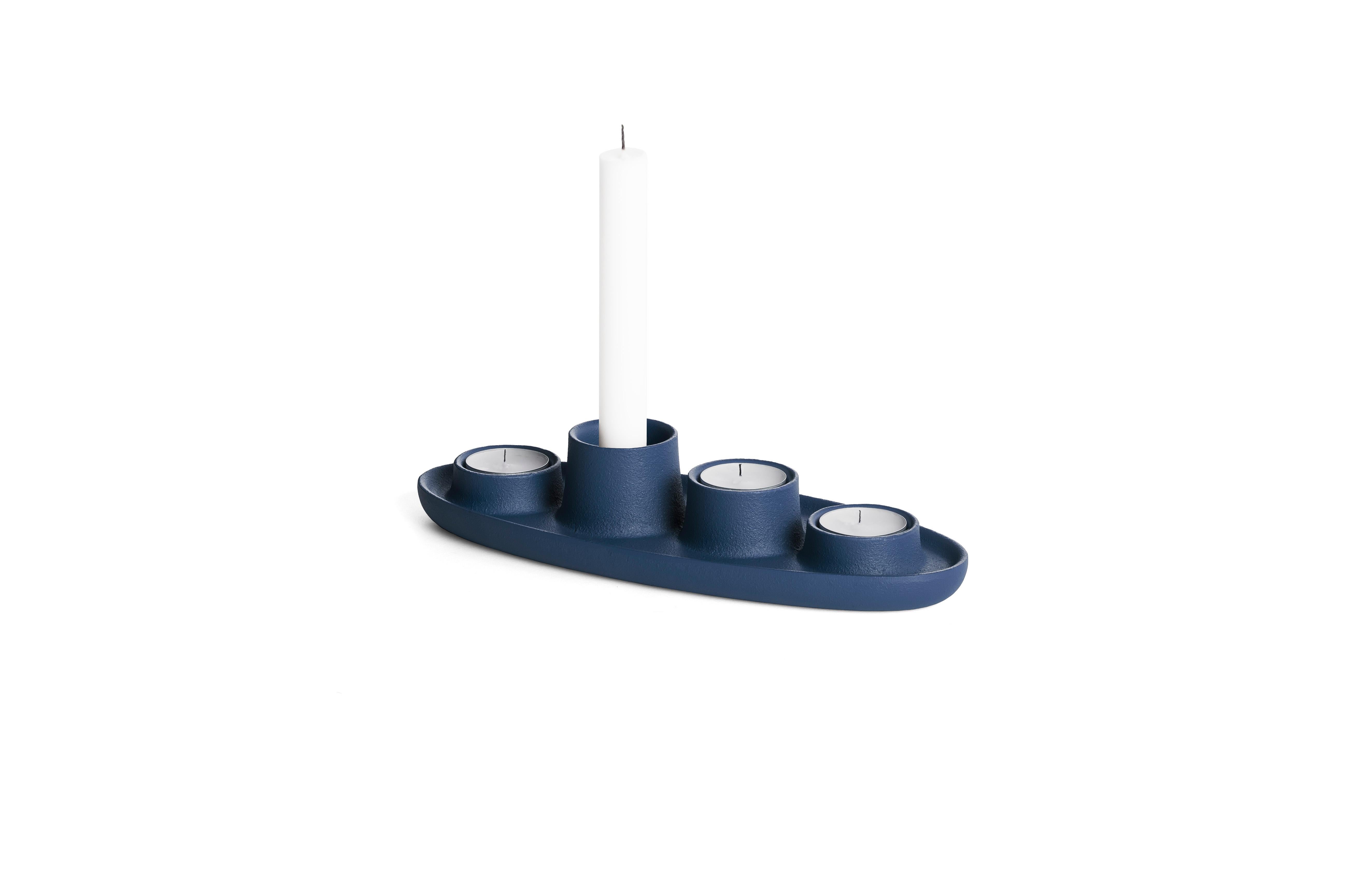 Modern Aye Aye! Candleholder with Four Funnel in Cast Iron For Sale 7