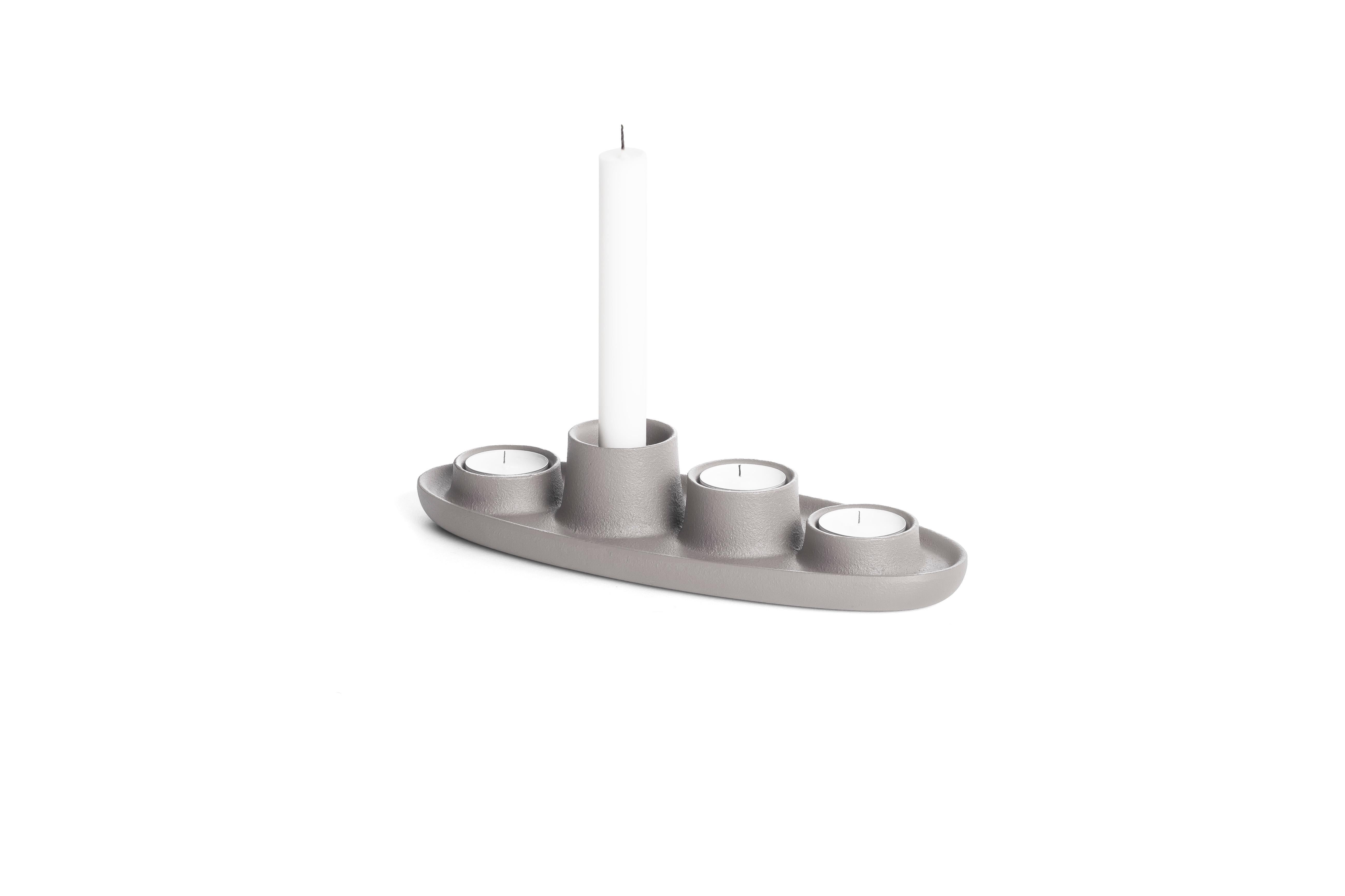 Modern Aye Aye! Candleholder with Four Funnel in Cast Iron For Sale 9