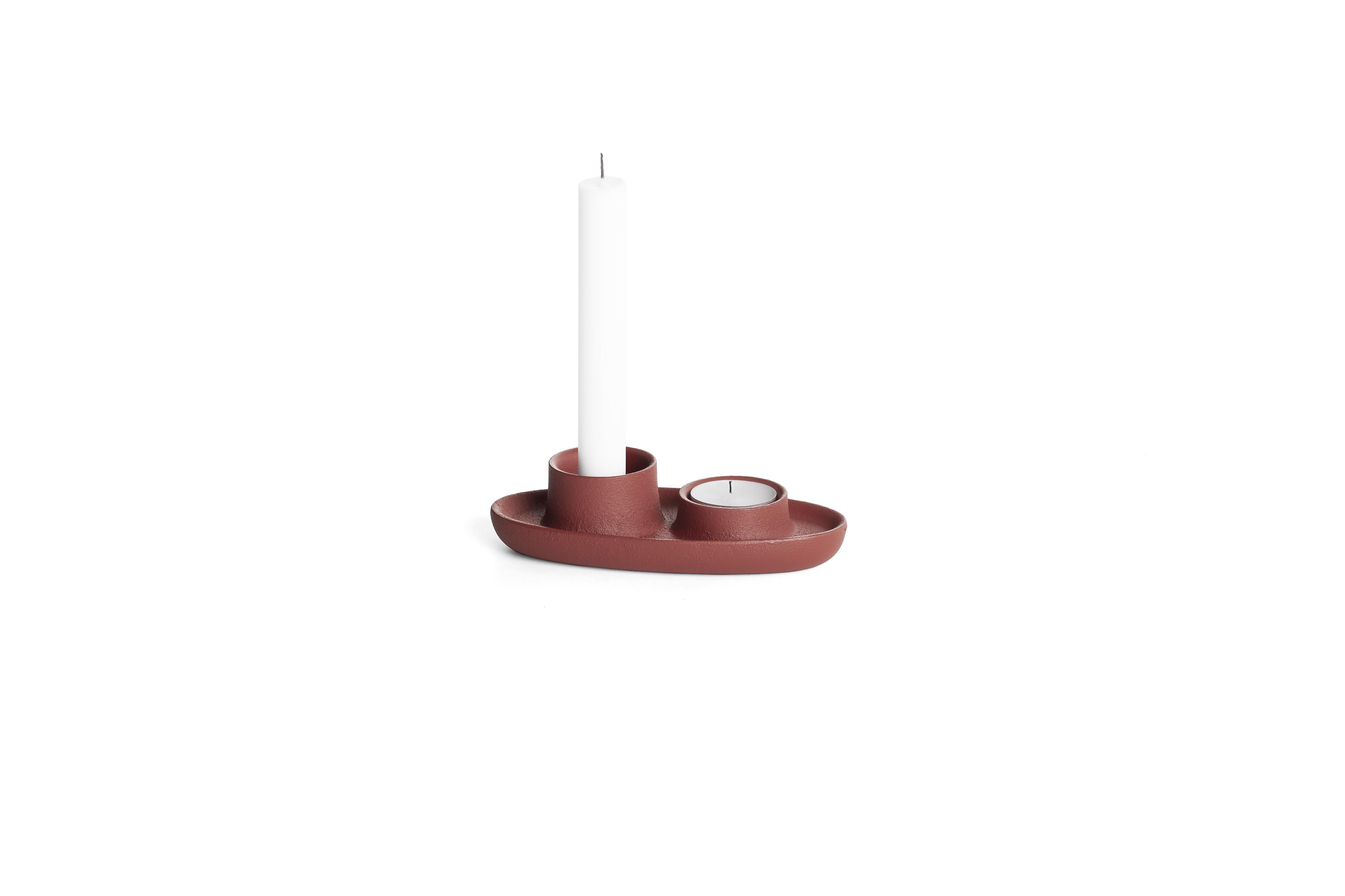 Modern Aye Aye! Candleholder with Two Funnels in Cast Iron For Sale 9