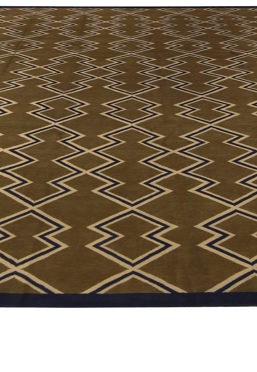 Hand-Knotted Modern Aztec Geometric Design Rug by Doris Leslie Blau For Sale