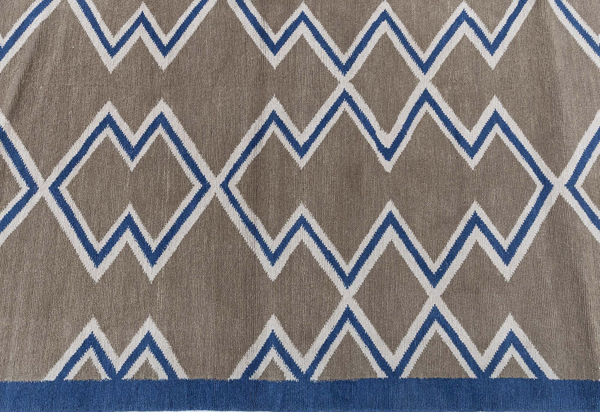 Contemporary Modern Aztec Geometric Design Rug by Doris Leslie Blau For Sale