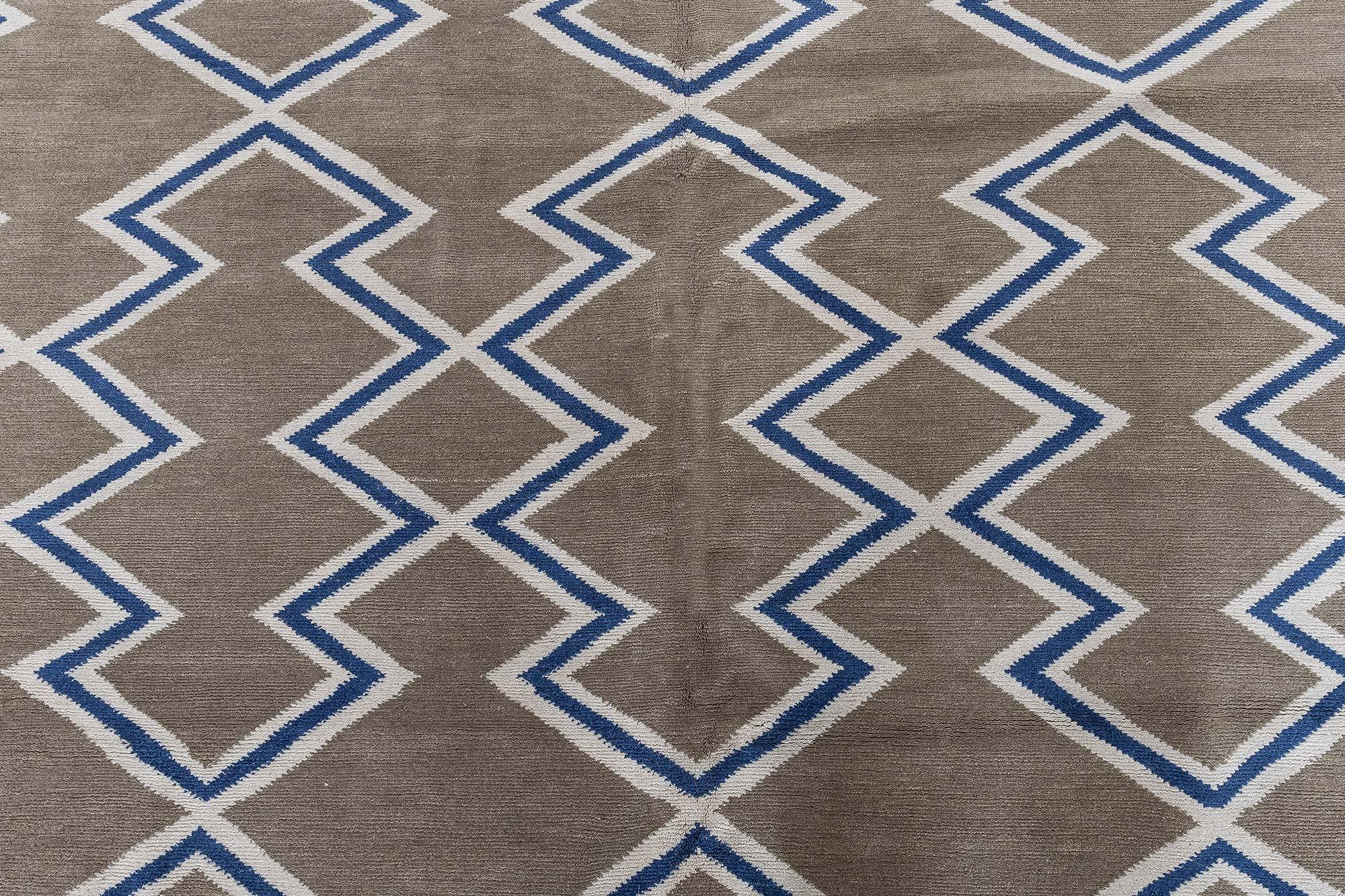 Wool Modern Aztec Geometric Design Rug by Doris Leslie Blau For Sale