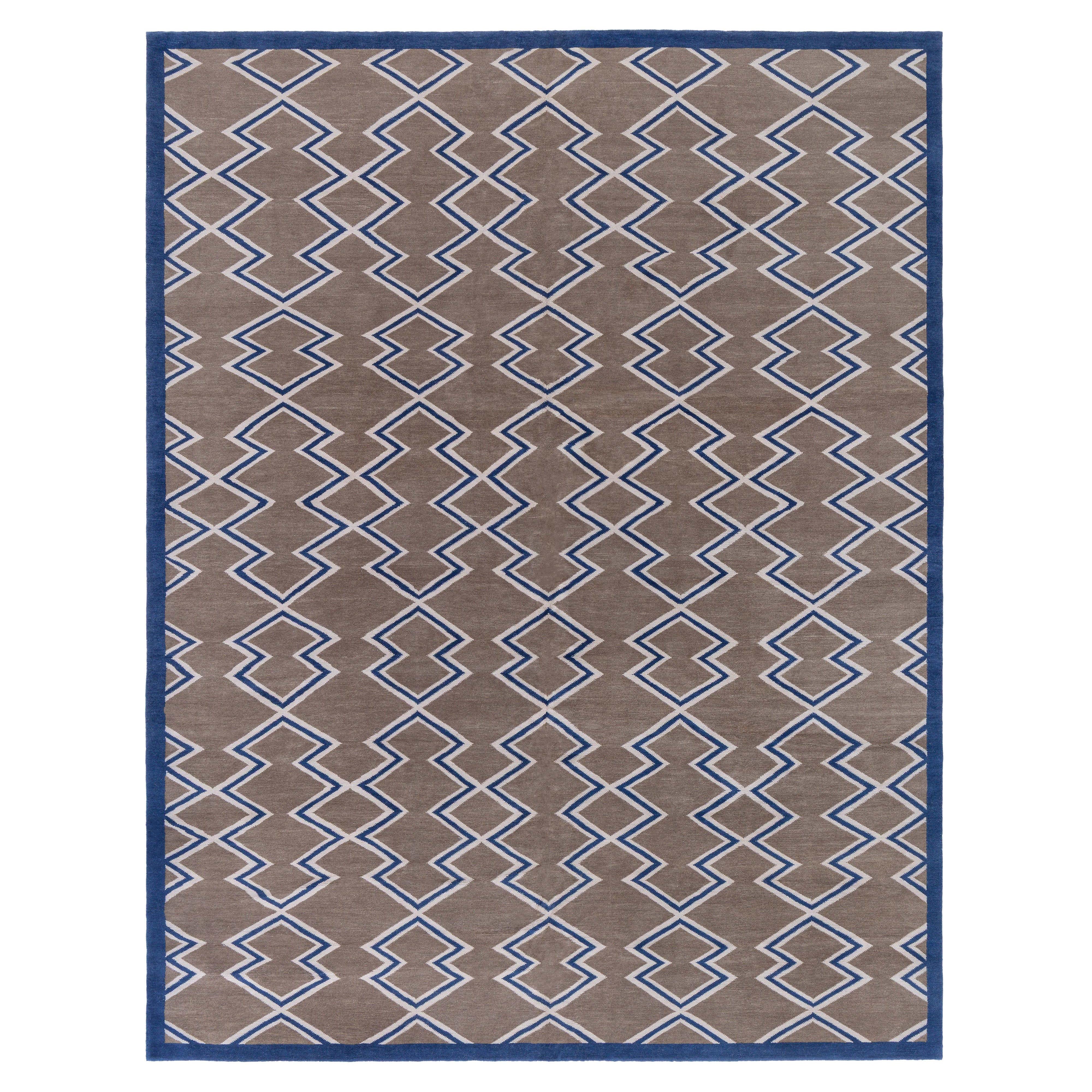 Tappeto moderno Aztec Geometric Design di Doris Leslie Blau in vendita