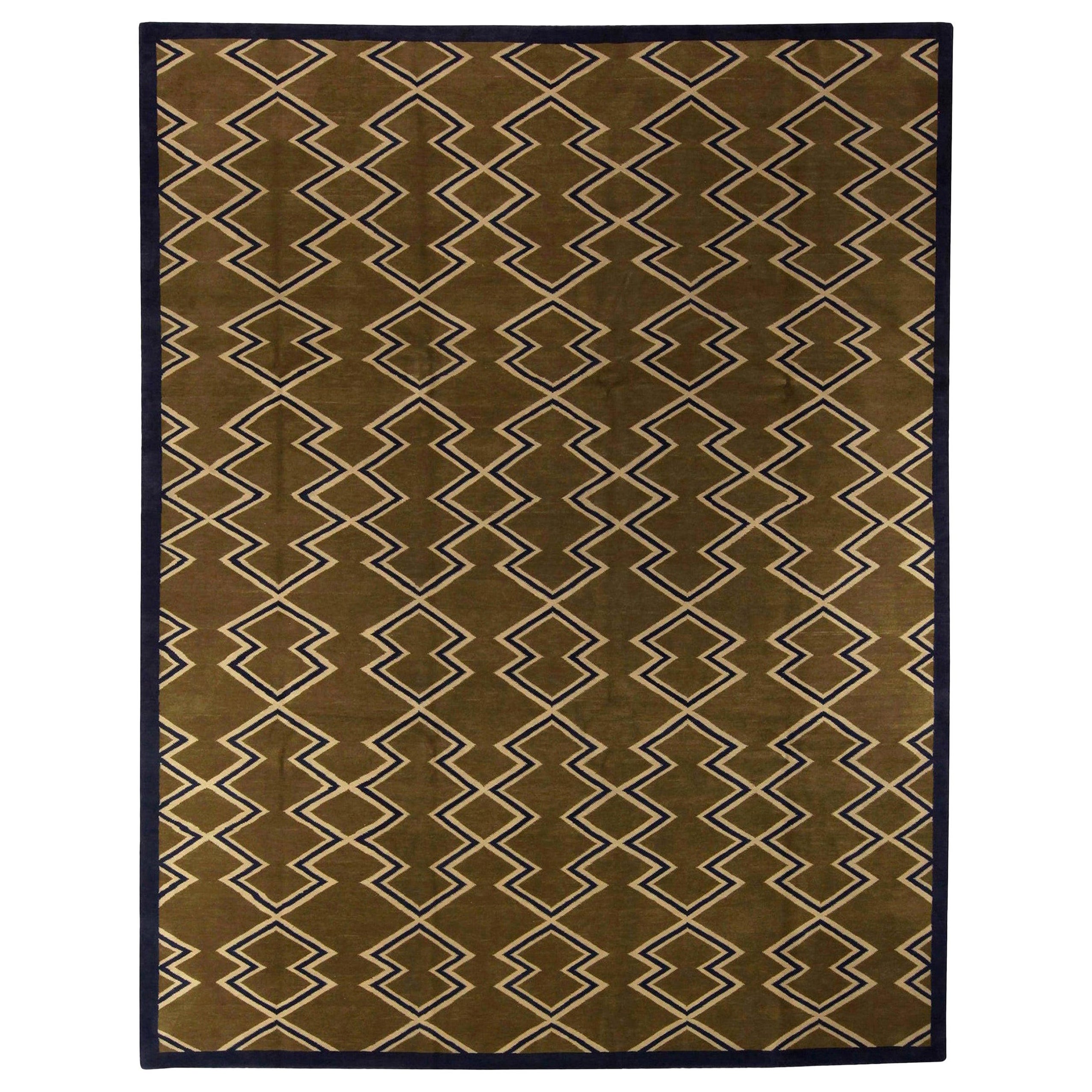 Tapis moderne de conception géométrique aztèque de Doris Leslie Blau en vente