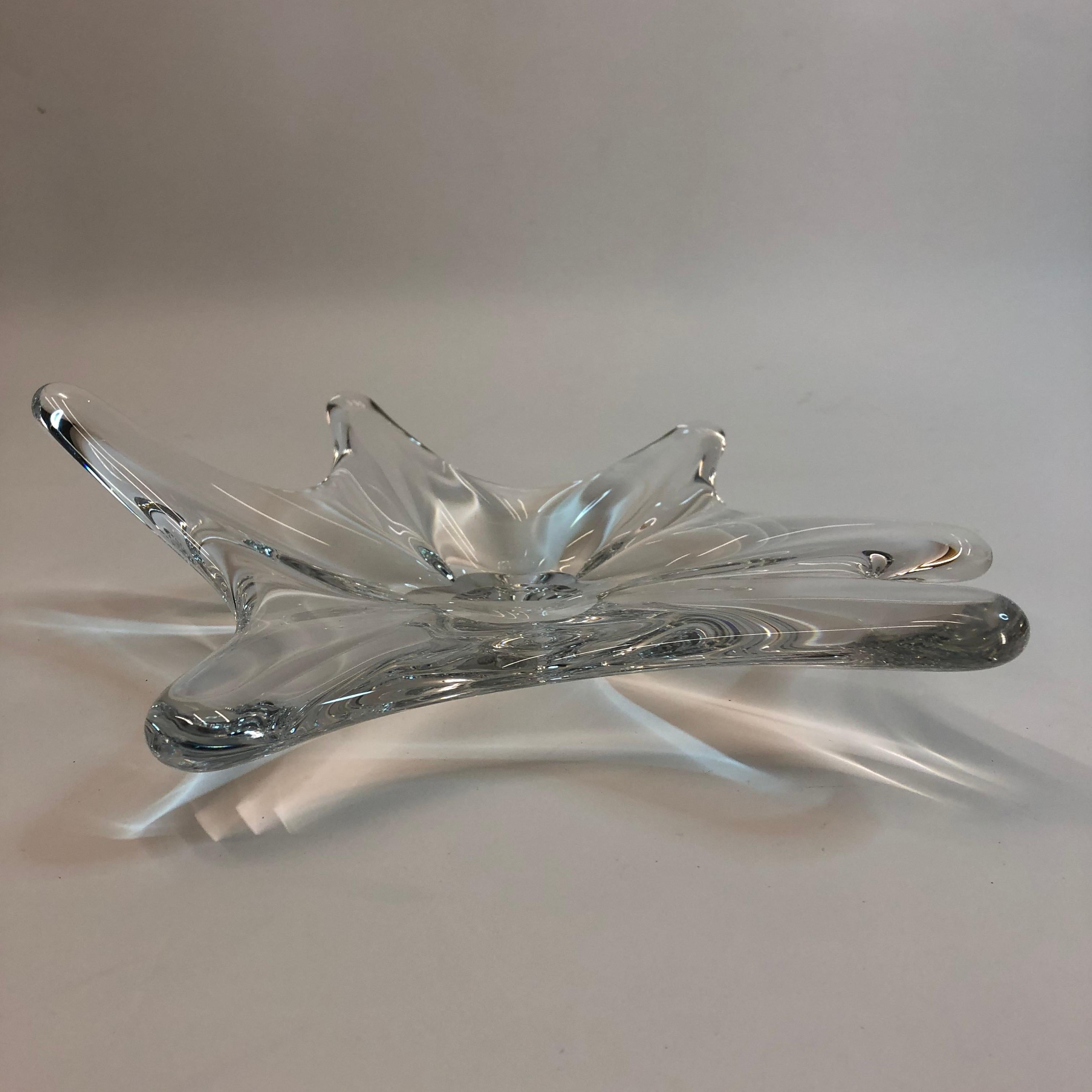 Late 20th Century Modern Baccarat Splash Glass Dish Crystal, 1980 