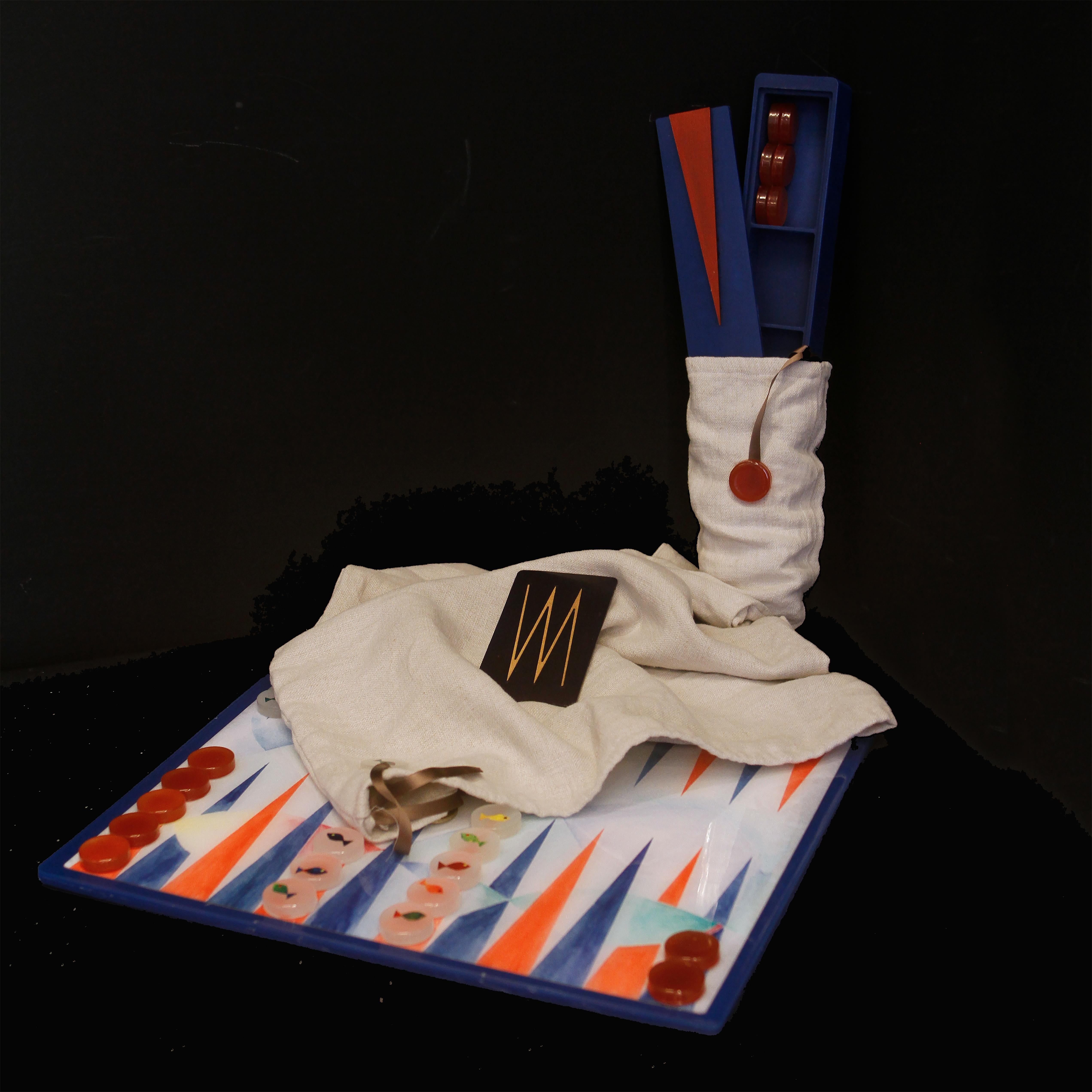 XXIe siècle et contemporain Tableau de backgammon moderne peint à la main en résine époxy, édition limitée en vente