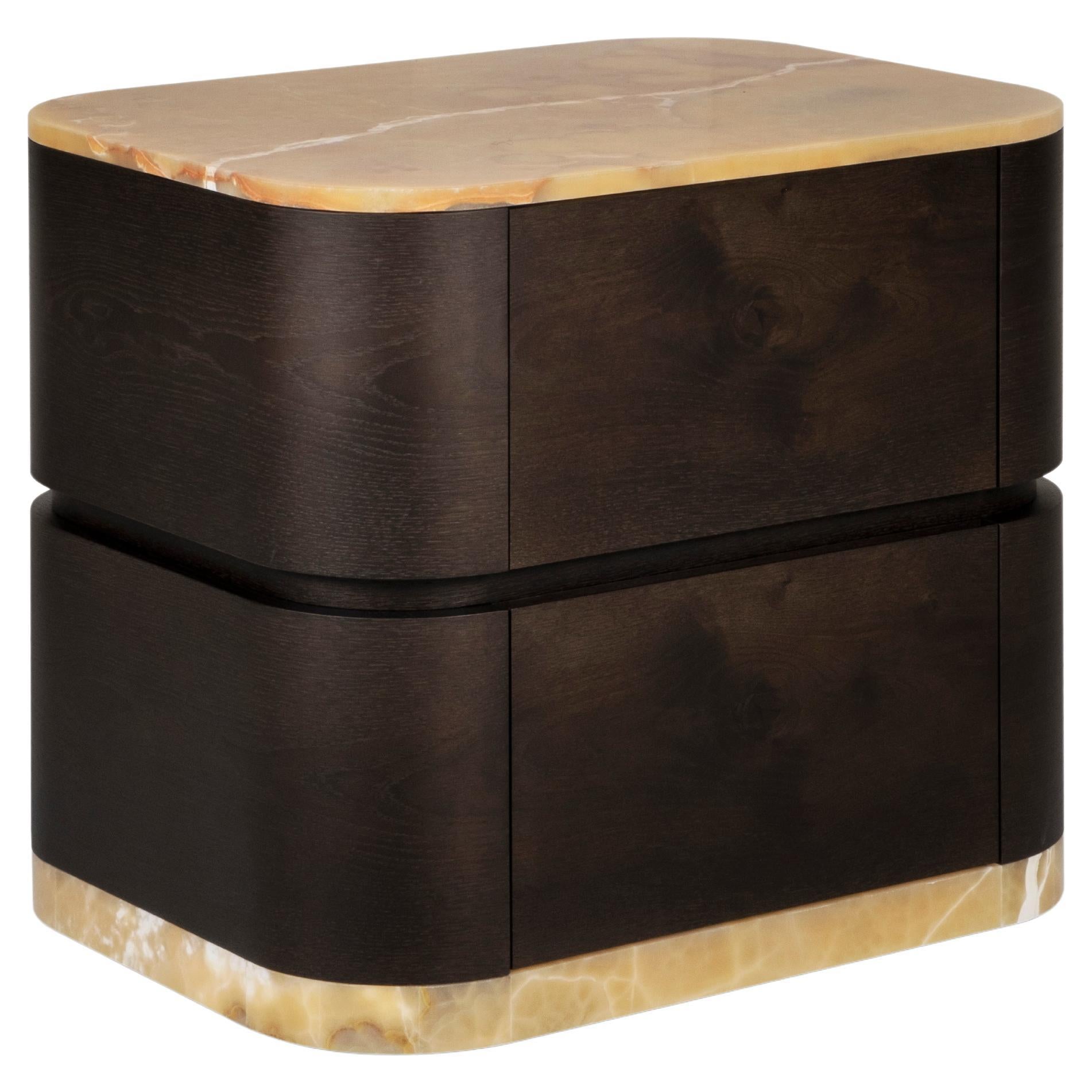 The Moderns Nightstand Bedside Table, Onyx Miel, Handmade Portugal by Greenapple