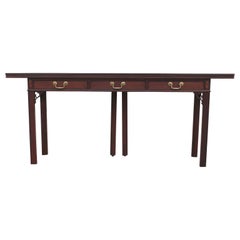 Modern Baker Flip Top Three-Drawer Mahogany Console Table or Desk 