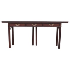 Modern Baker Flip Top Three-Drawer Mahogany Console Table or Desk
