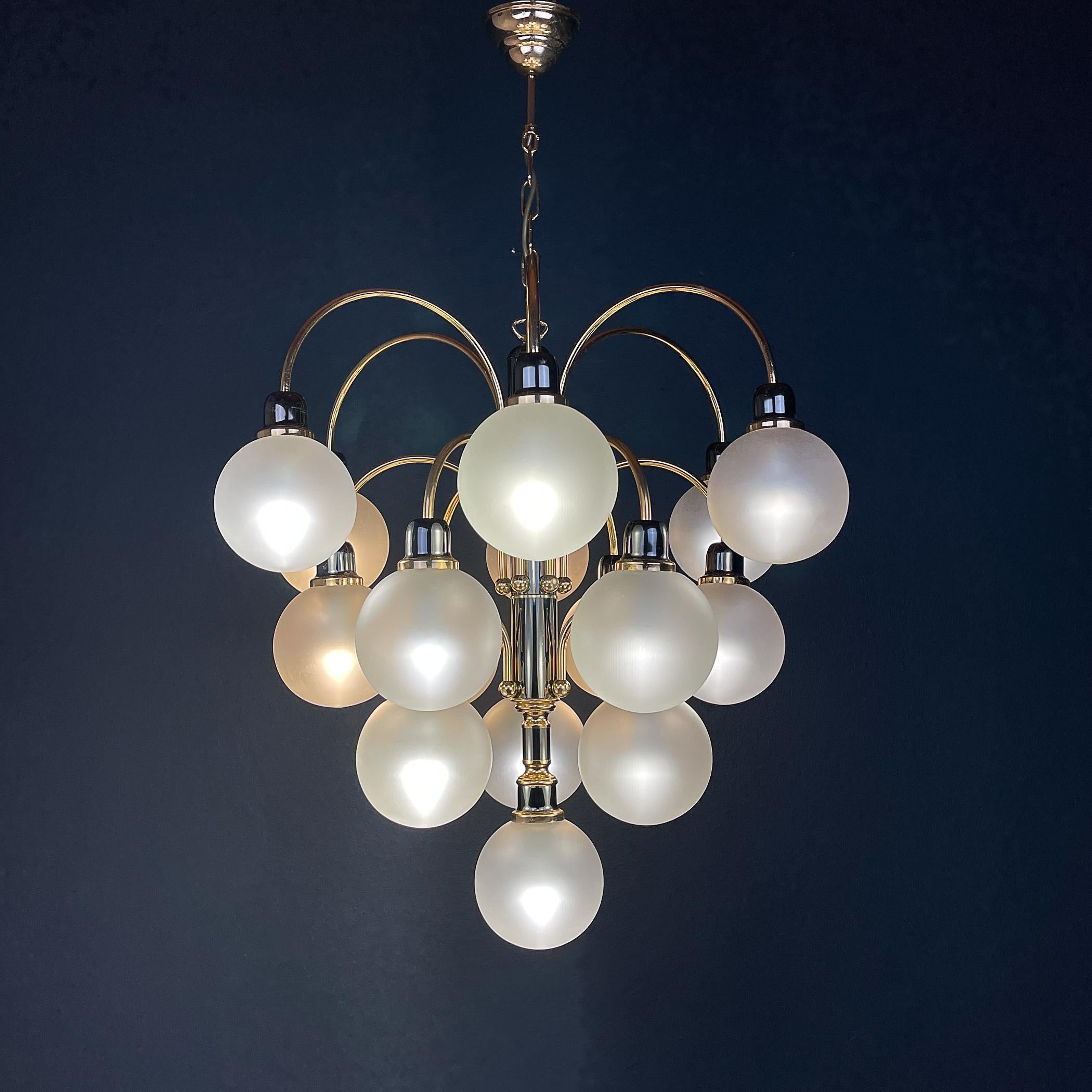 Modern ball chandelier by Orion Austria 1980s For Sale 4