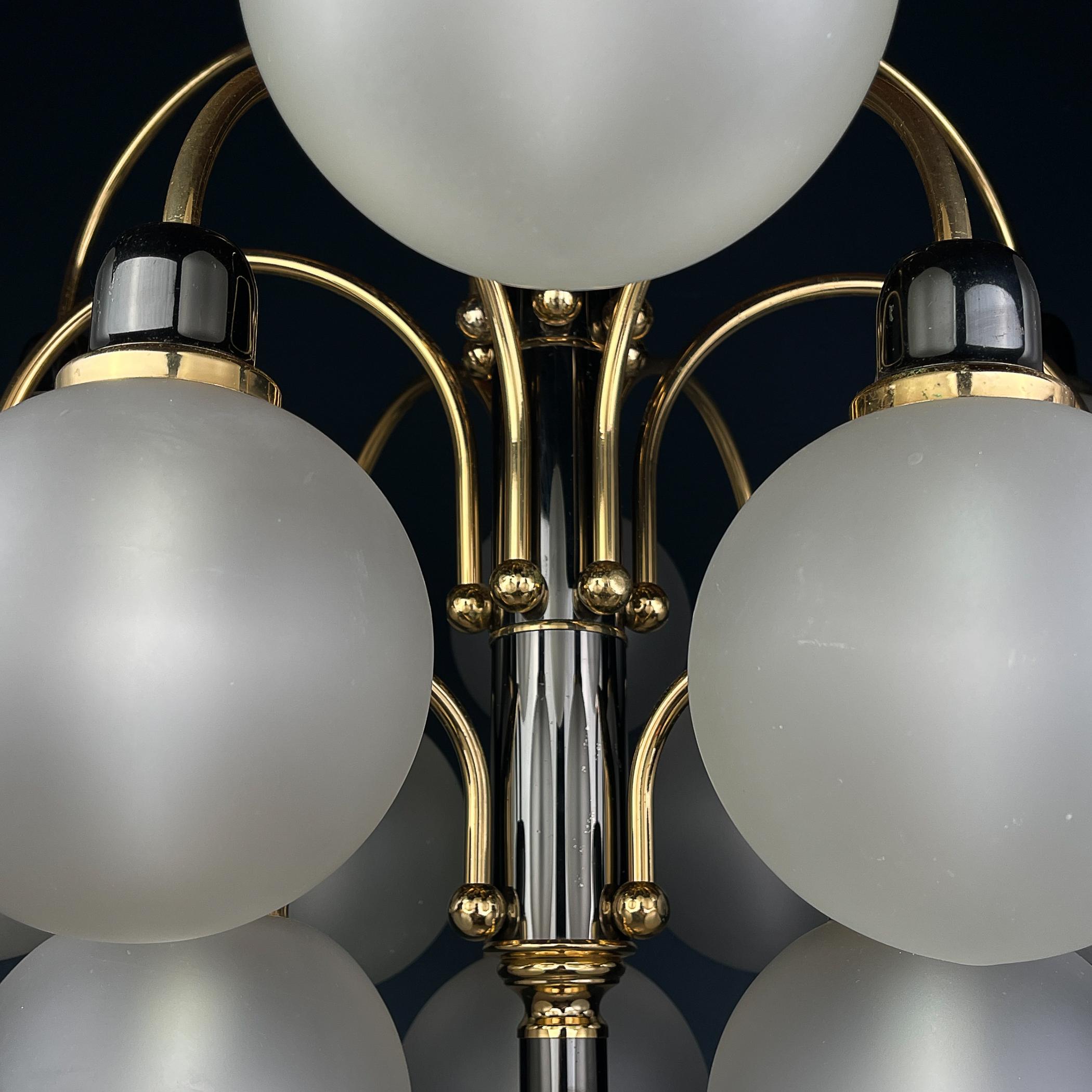 Modern ball chandelier by Orion Austria 1980s For Sale 5
