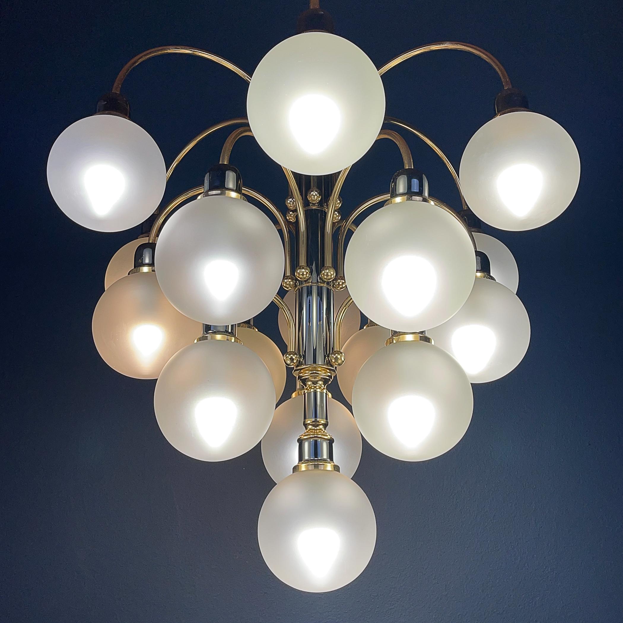 Modern ball chandelier by Orion Austria 1980s For Sale 6