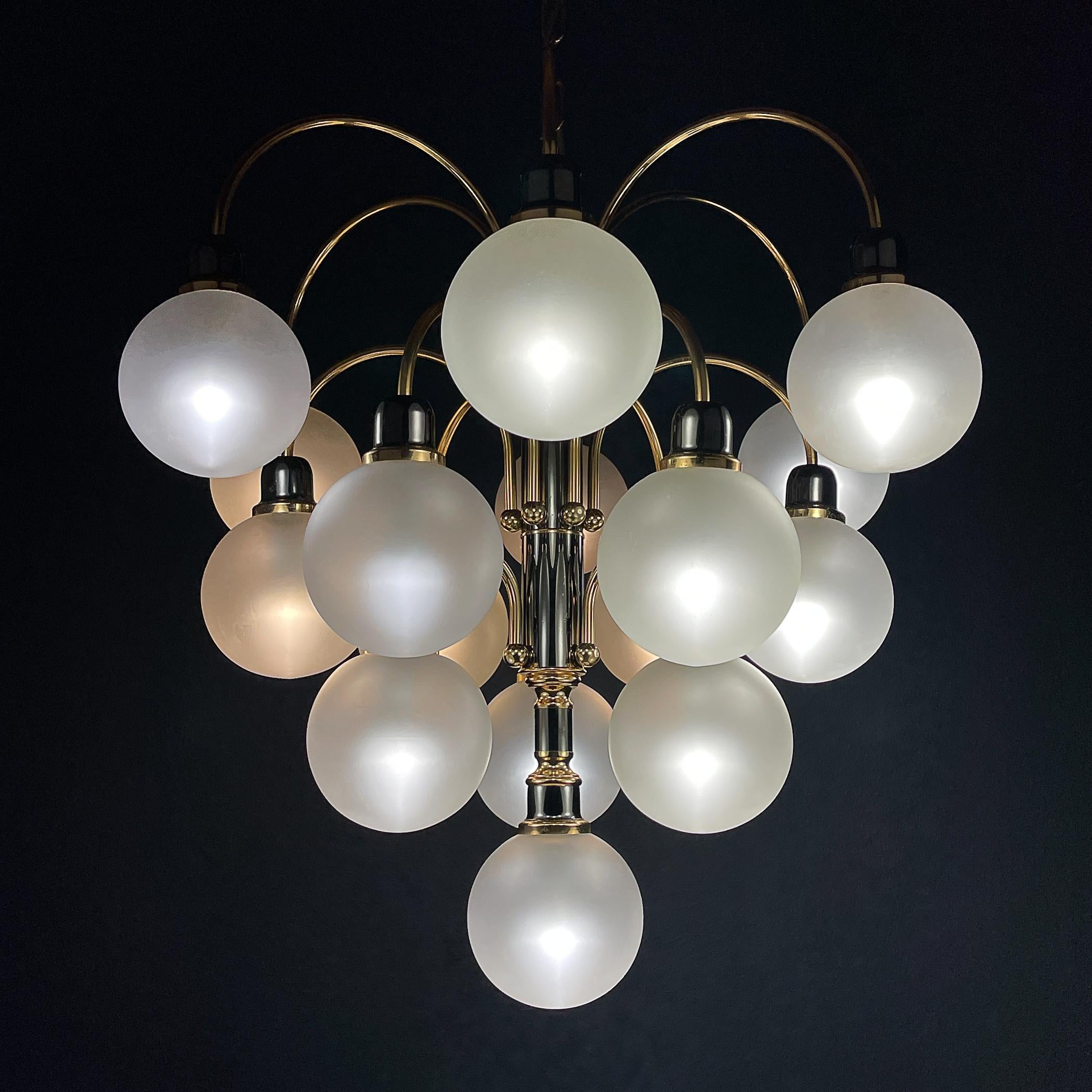 Modern ball chandelier by Orion Austria 1980s For Sale 7