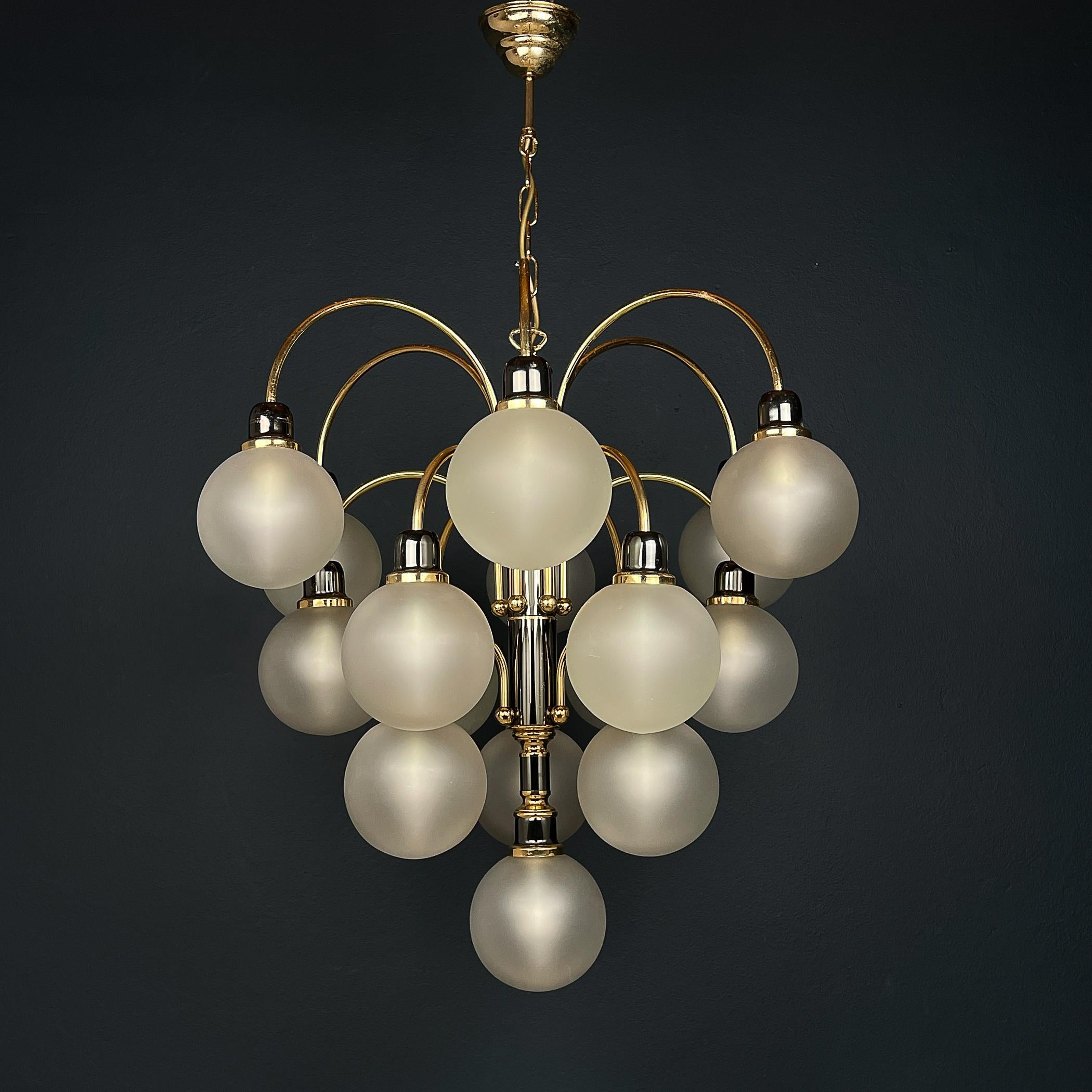 Modern ball chandelier by Orion Austria 1980s For Sale 8