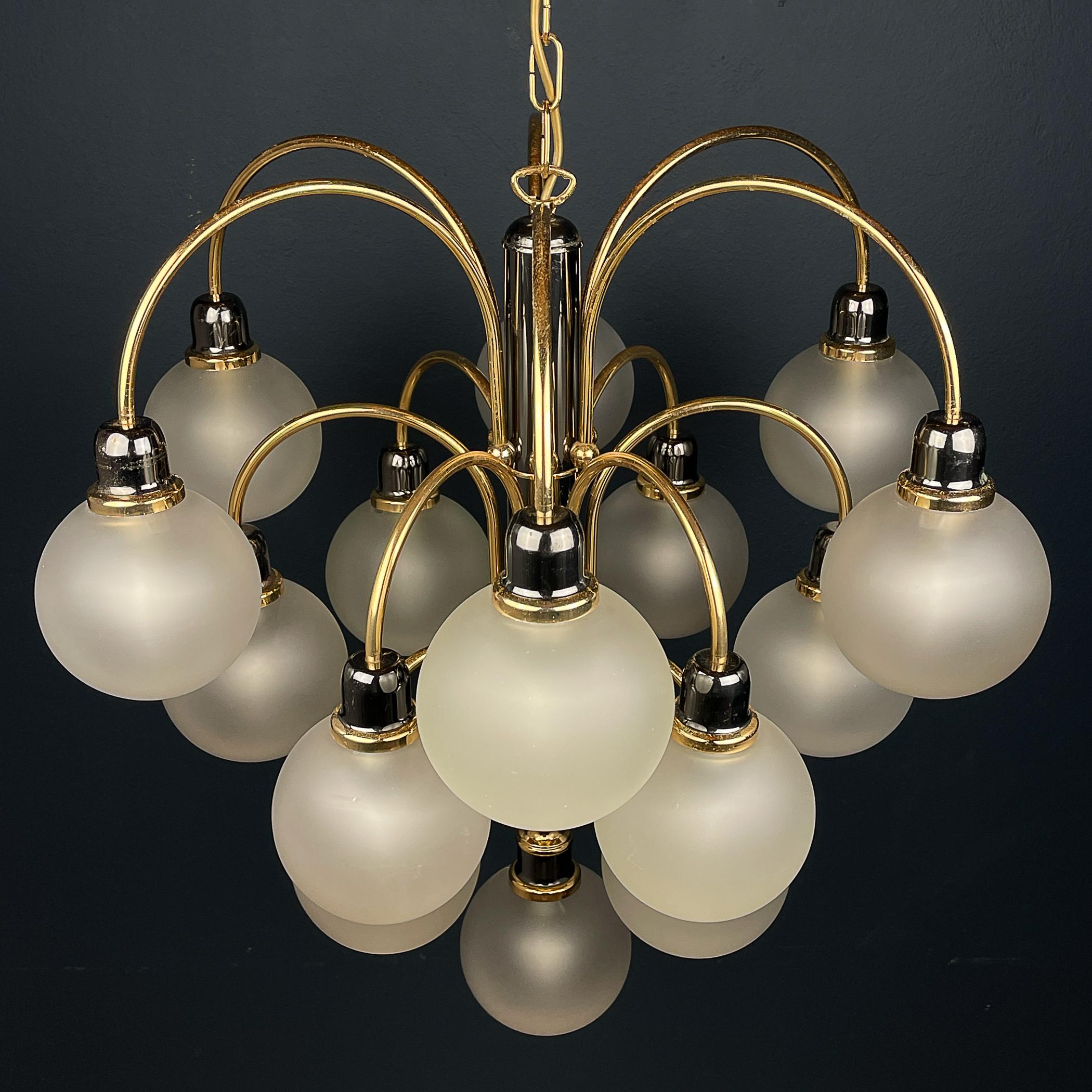 20th Century Modern ball chandelier by Orion Austria 1980s For Sale