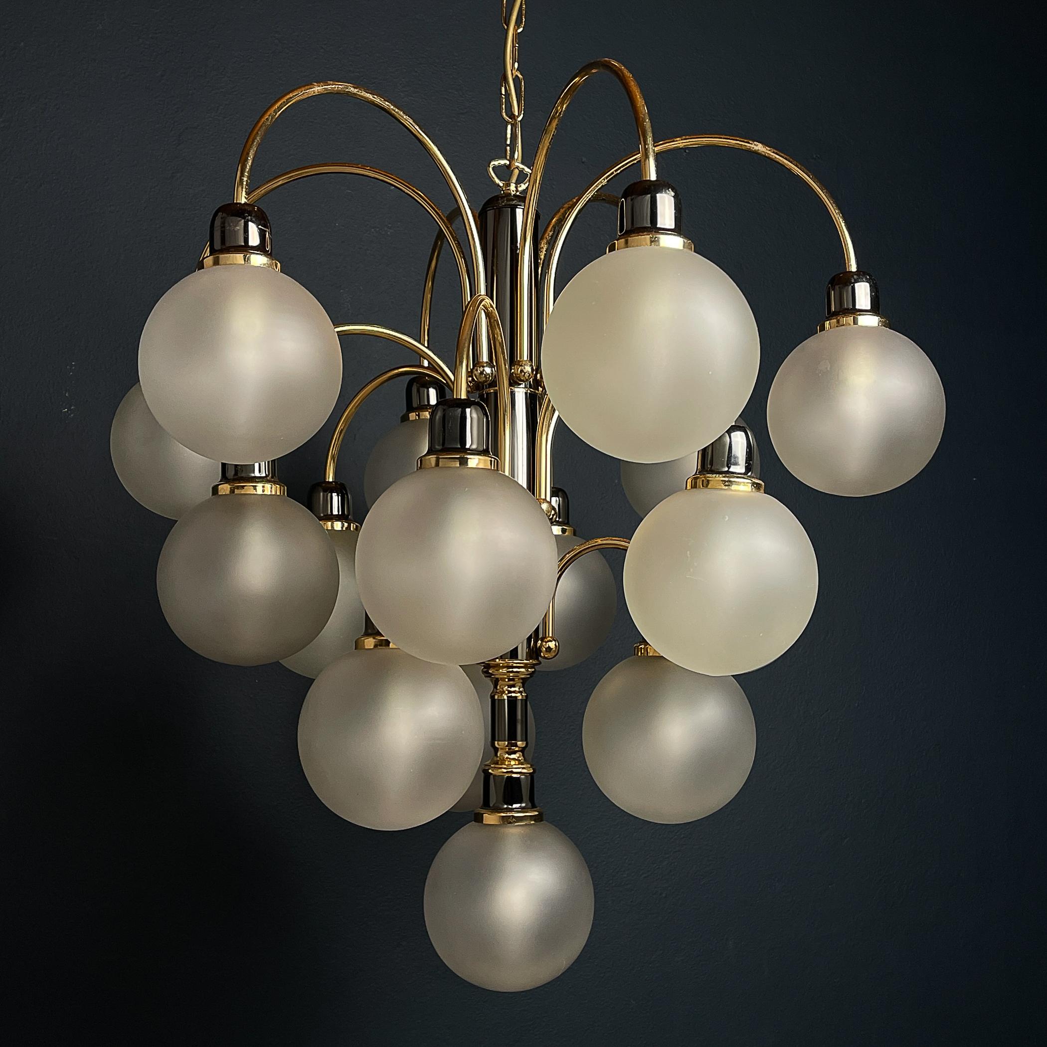 Modern ball chandelier by Orion Austria 1980s For Sale 1