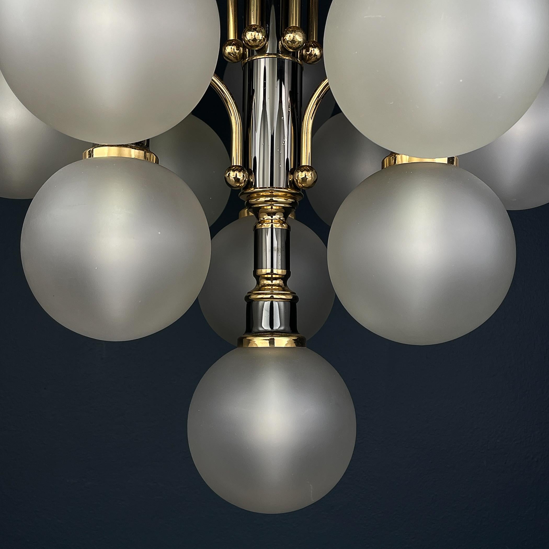 Modern ball chandelier by Orion Austria 1980s For Sale 2