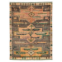 Tapis moderne en laine nouée à la main de style Baluch - abstrait géométrique tribal 6x8