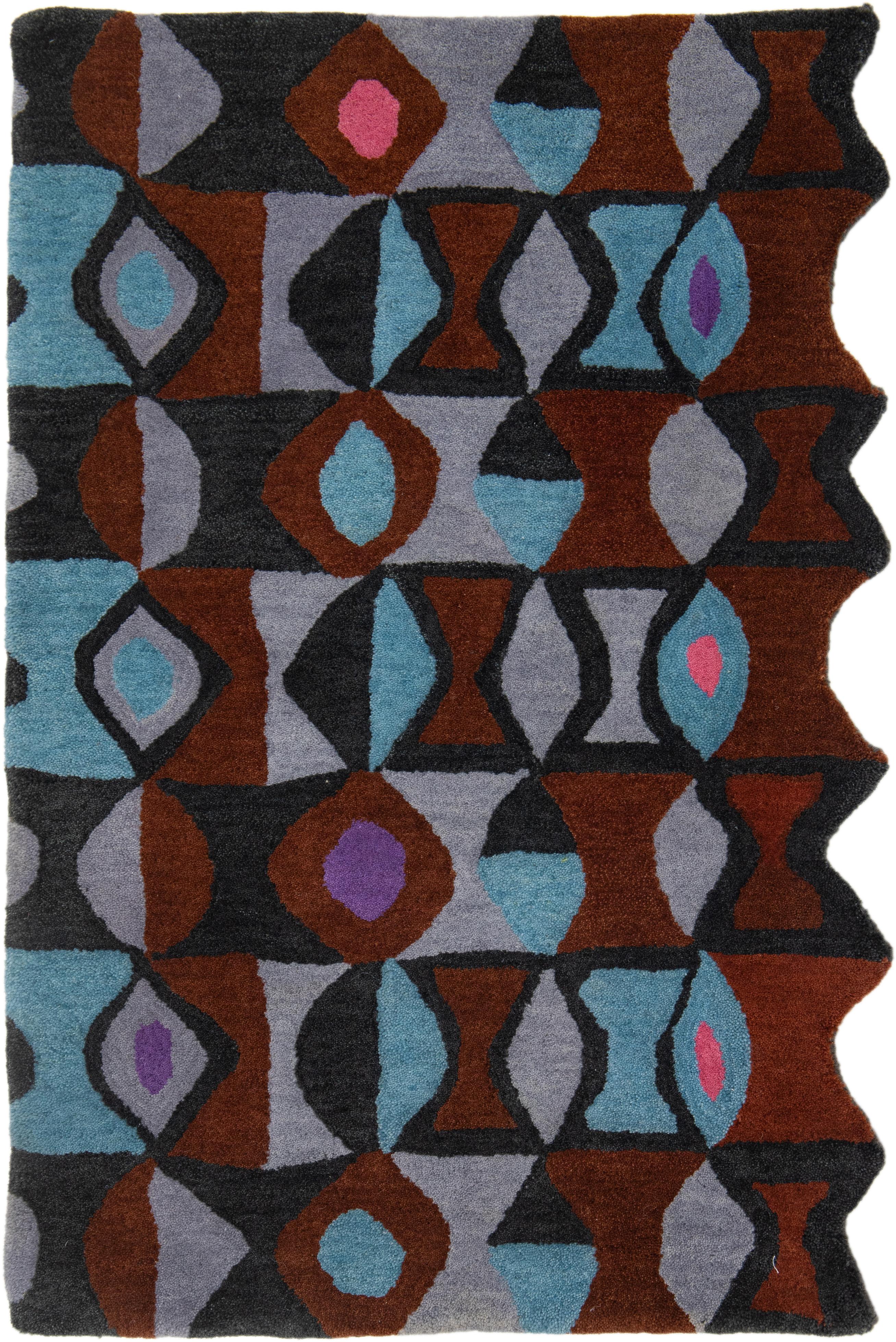 Moderner, maßgefertigter Bamako-Wollteppich mit Allover-Muster von Apadana im Angebot 3
