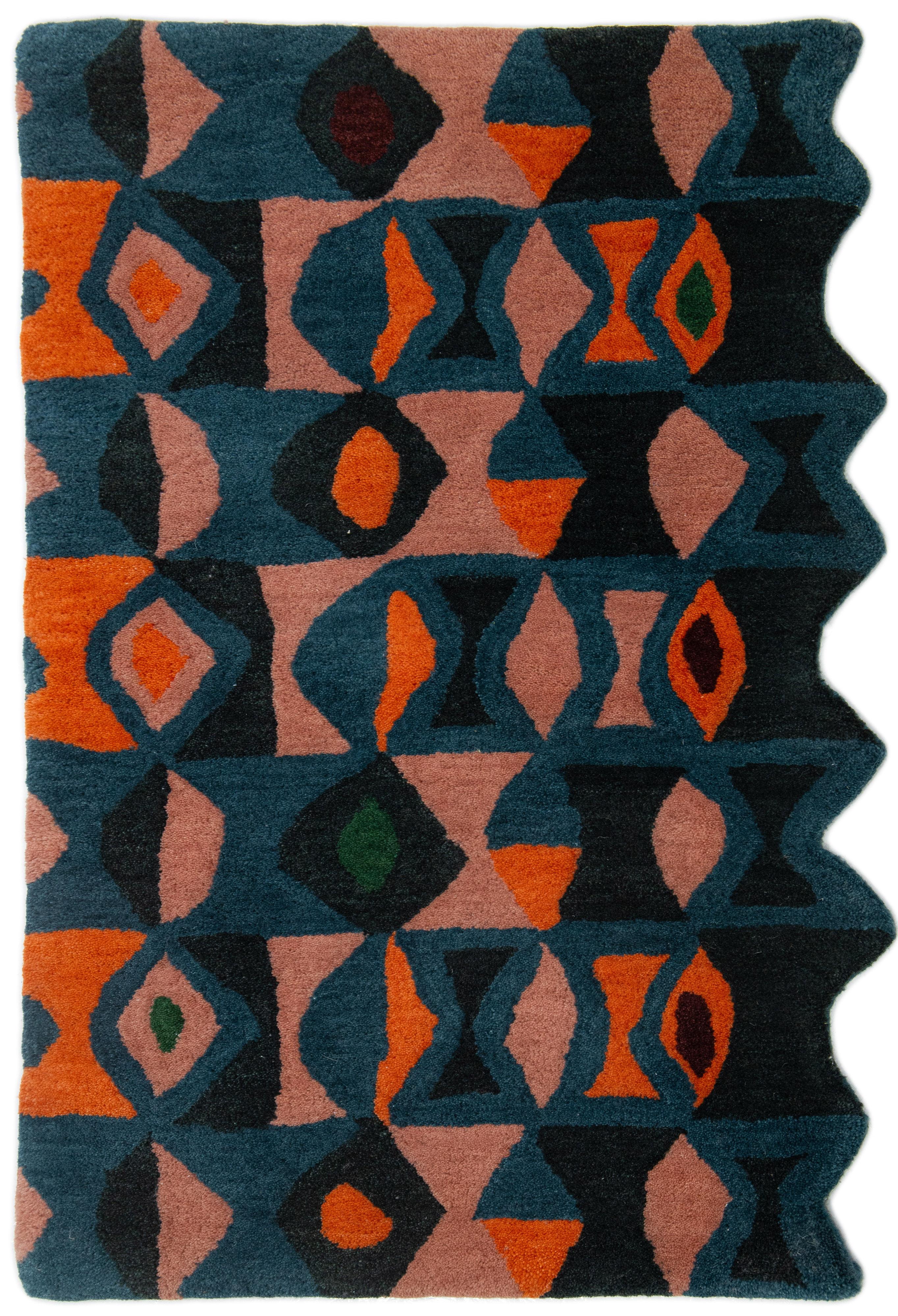 Moderner, maßgefertigter Bamako-Wollteppich mit Allover-Muster von Apadana im Angebot 4
