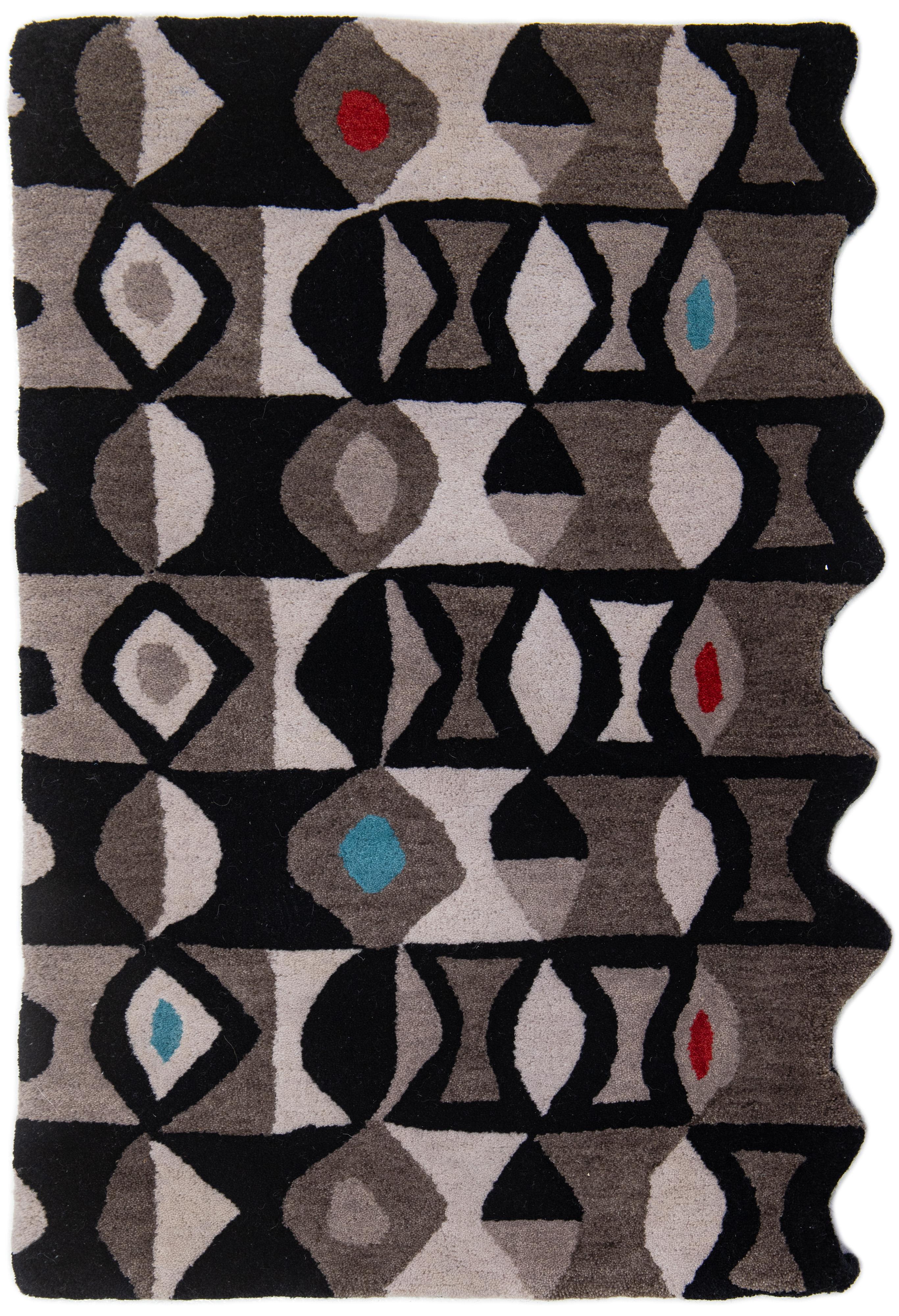 Moderner, maßgefertigter Bamako-Wollteppich mit Allover-Muster von Apadana im Angebot 6