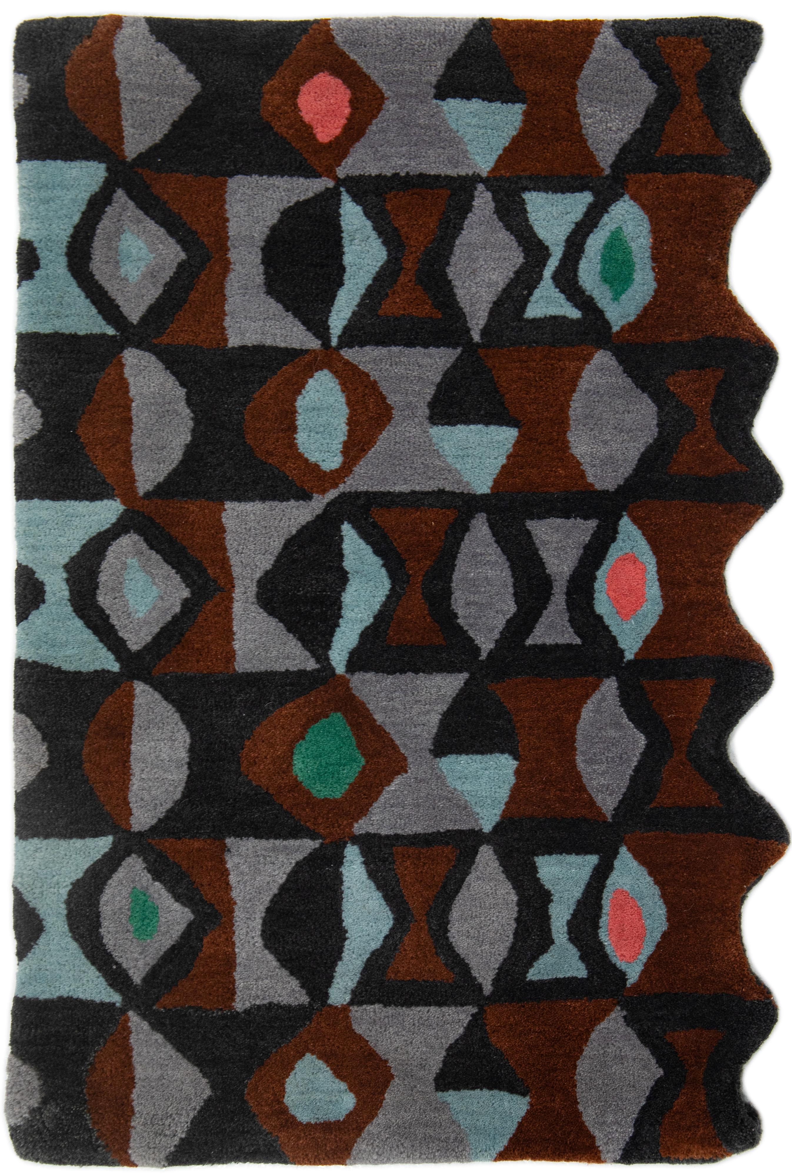 Moderner, maßgefertigter Bamako-Wollteppich mit Allover-Muster von Apadana im Angebot 7