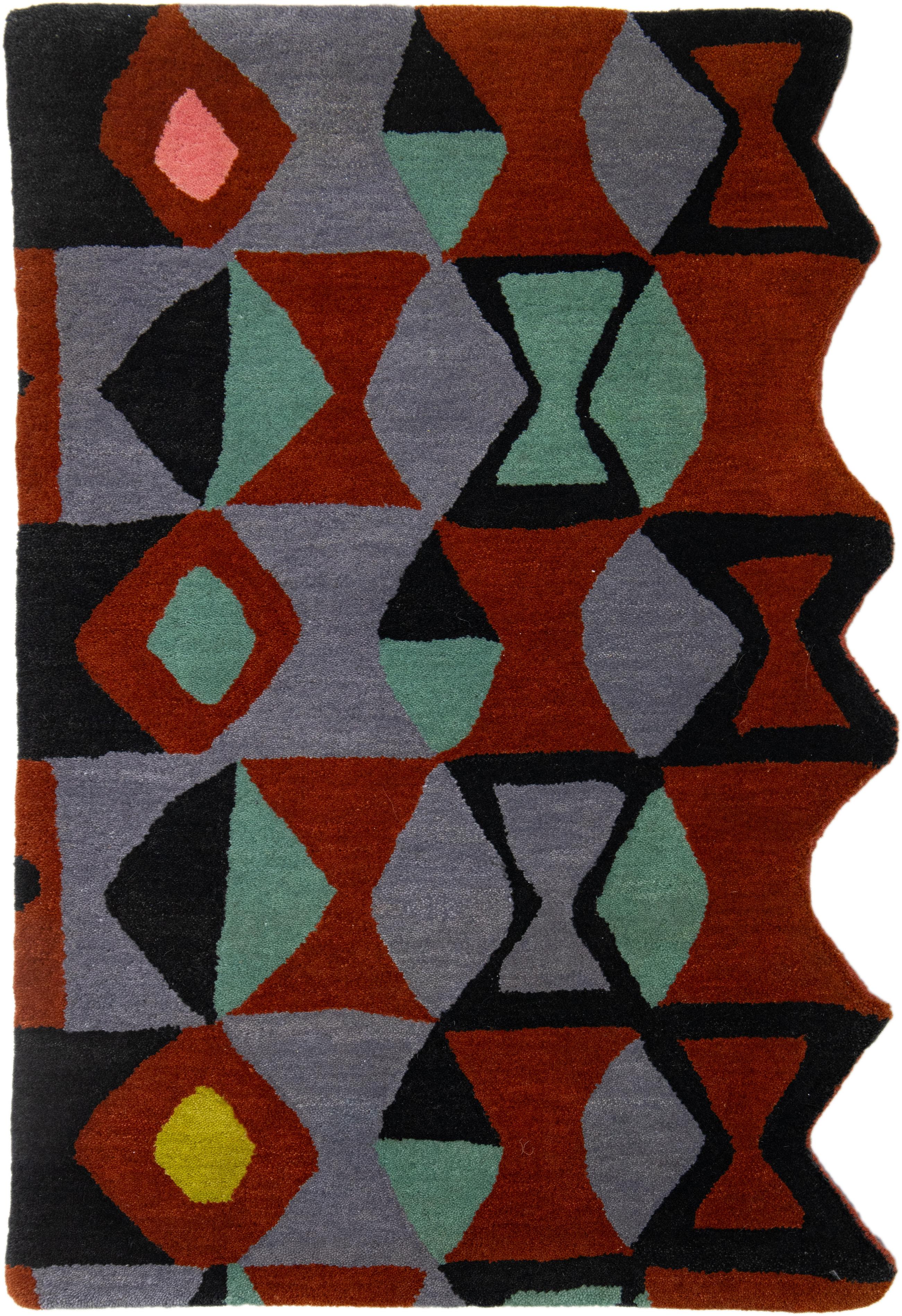 Moderner, maßgefertigter Bamako-Wollteppich mit Allover-Muster von Apadana im Angebot 9