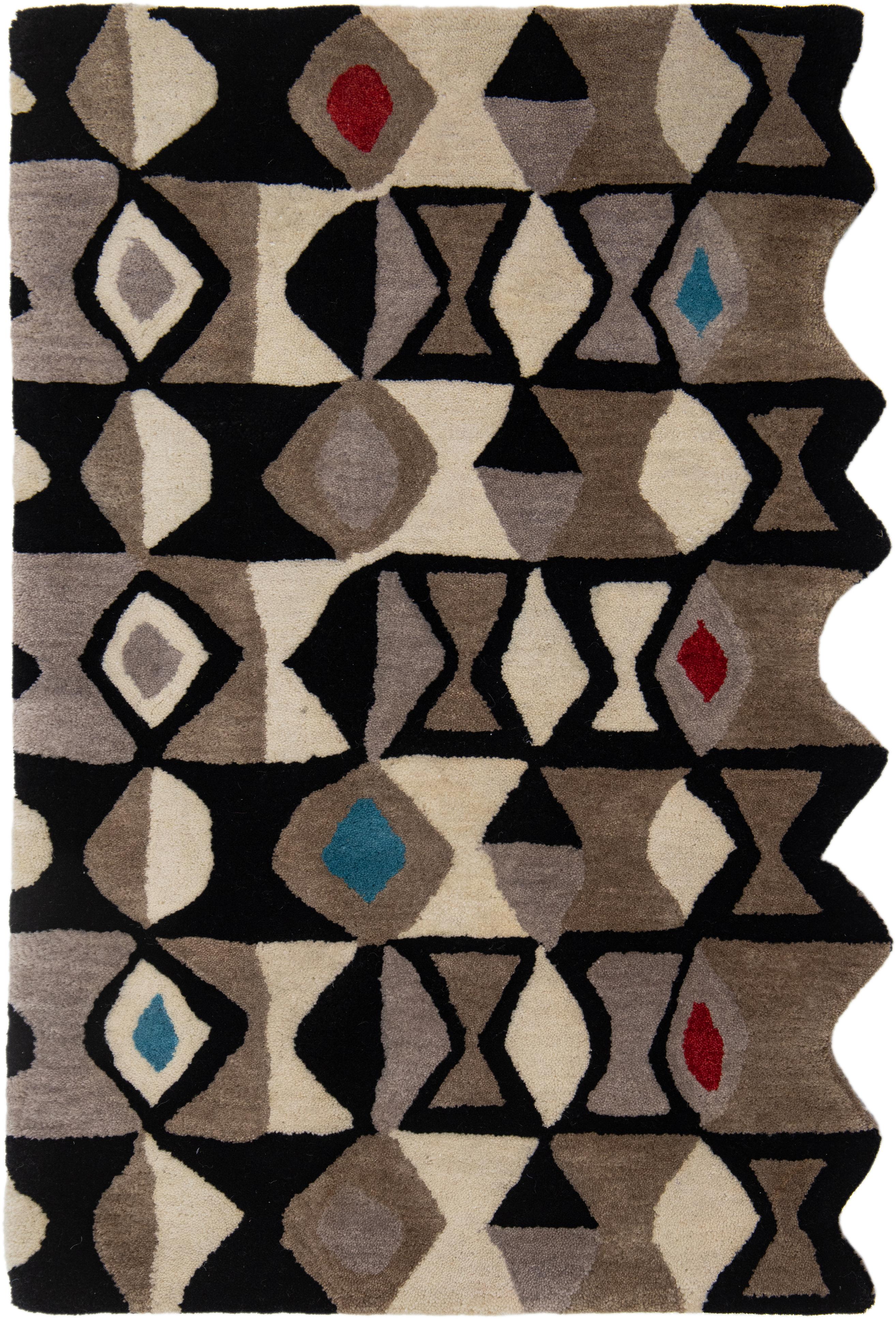 Moderner, maßgefertigter Bamako-Wollteppich mit Allover-Muster von Apadana im Angebot 2