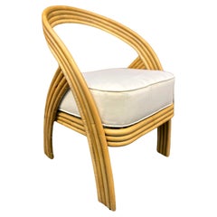 Chaise moderne en bambou cintré avec coussin de siège, IDN 2024