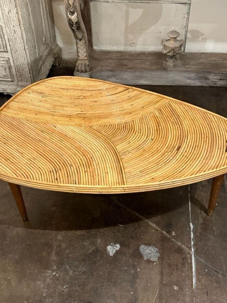 Italian Modern Bamboo Coffee Table For Sale