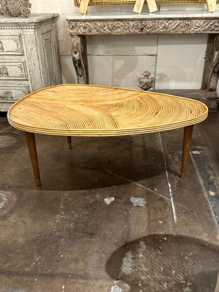 20th Century Modern Bamboo Coffee Table For Sale