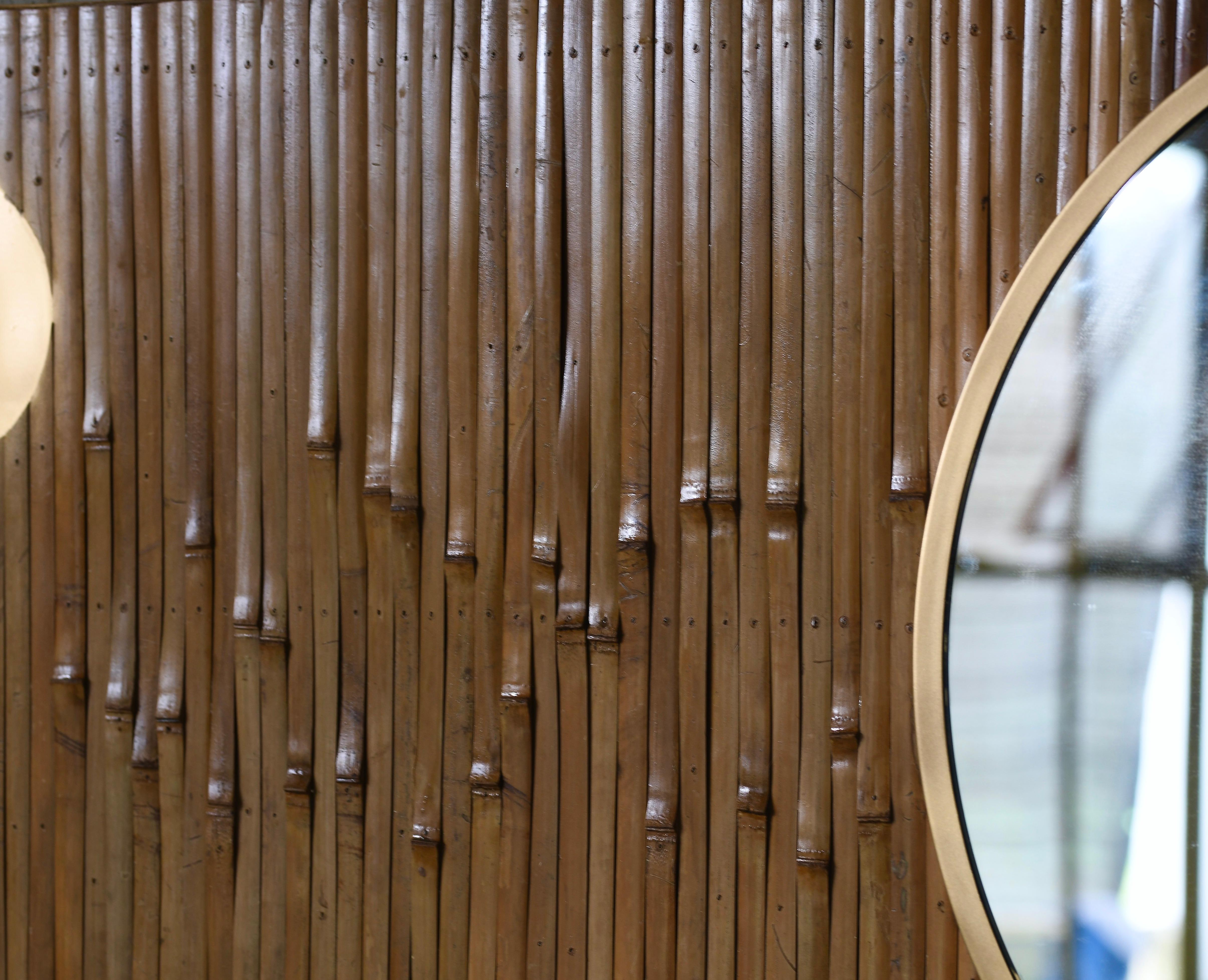  Bambus-Spiegel im Stil der Jahrhundertmitte (Moderne der Mitte des Jahrhunderts) im Angebot