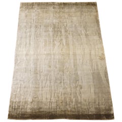 Modern Bamboo Silk Rug with Abstract Design