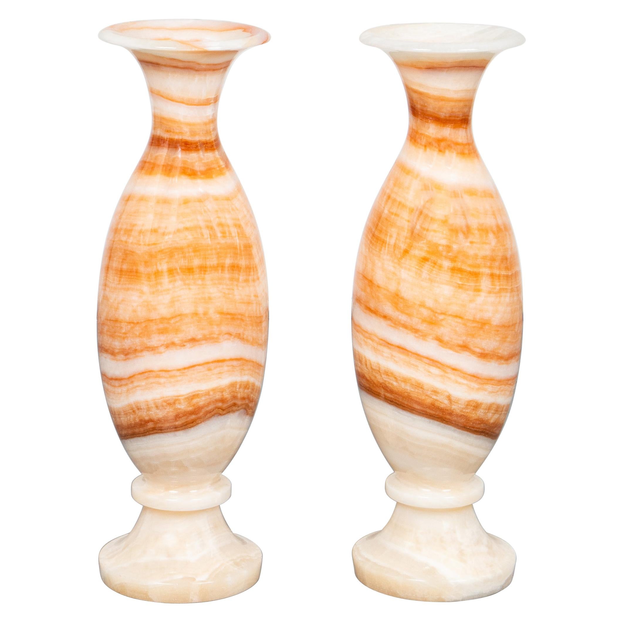 Modern Banded Onyx Floor Vases