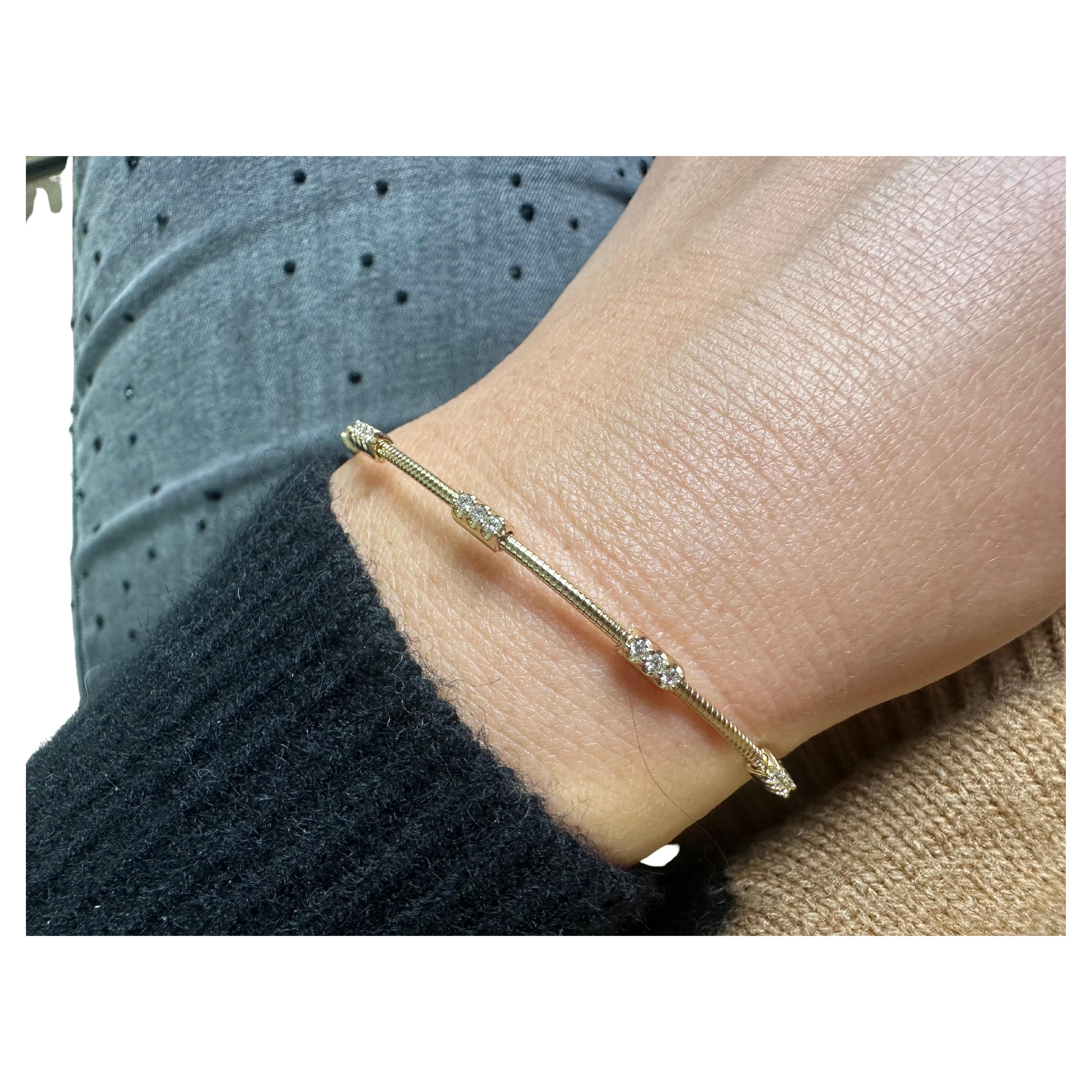 Modern bangle bracelet 14KT gold FLEXIBLE diamond bangle bracelet