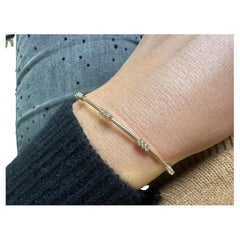 Modern bangle bracelet 14KT gold FLEXIBLE diamond bangle bracelet