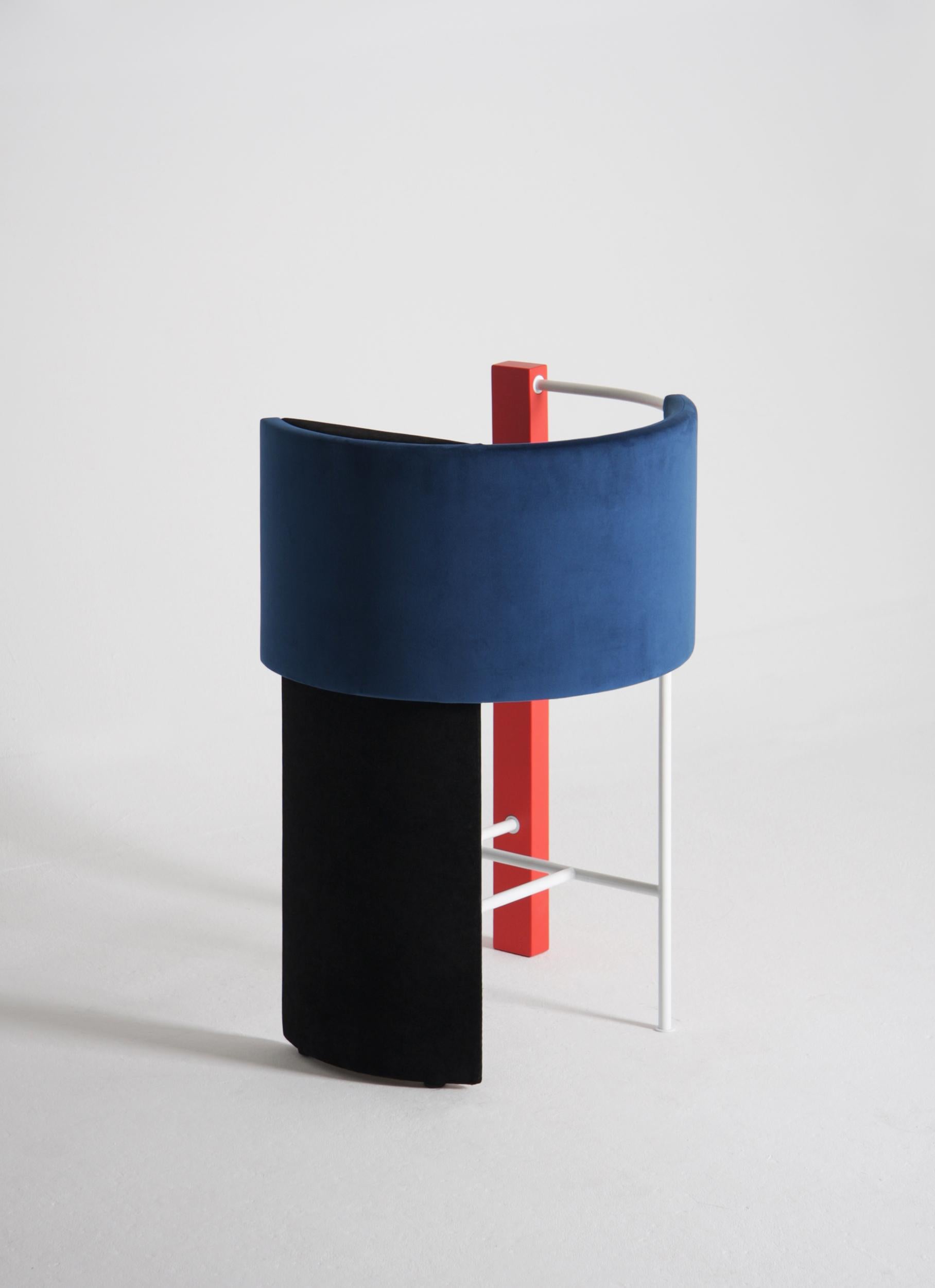 This chair was designed especially for Sight Unseen offsite show in 2018 and now has it's unique bar version. This set consists of 3 bar chairs. Measure: Seat height 23.63 in. (60 cm)
Design of the 