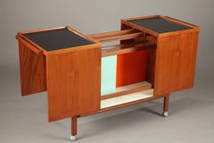 Modern Bar Cart in Veneered Teak Designed by Niels Erik Glasdam Jensen