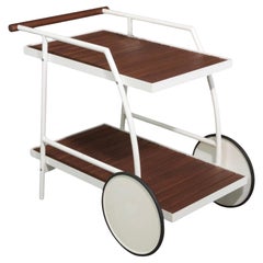 Modern Bar cart or trolly indoor or outdoor Patio Pool white and wood