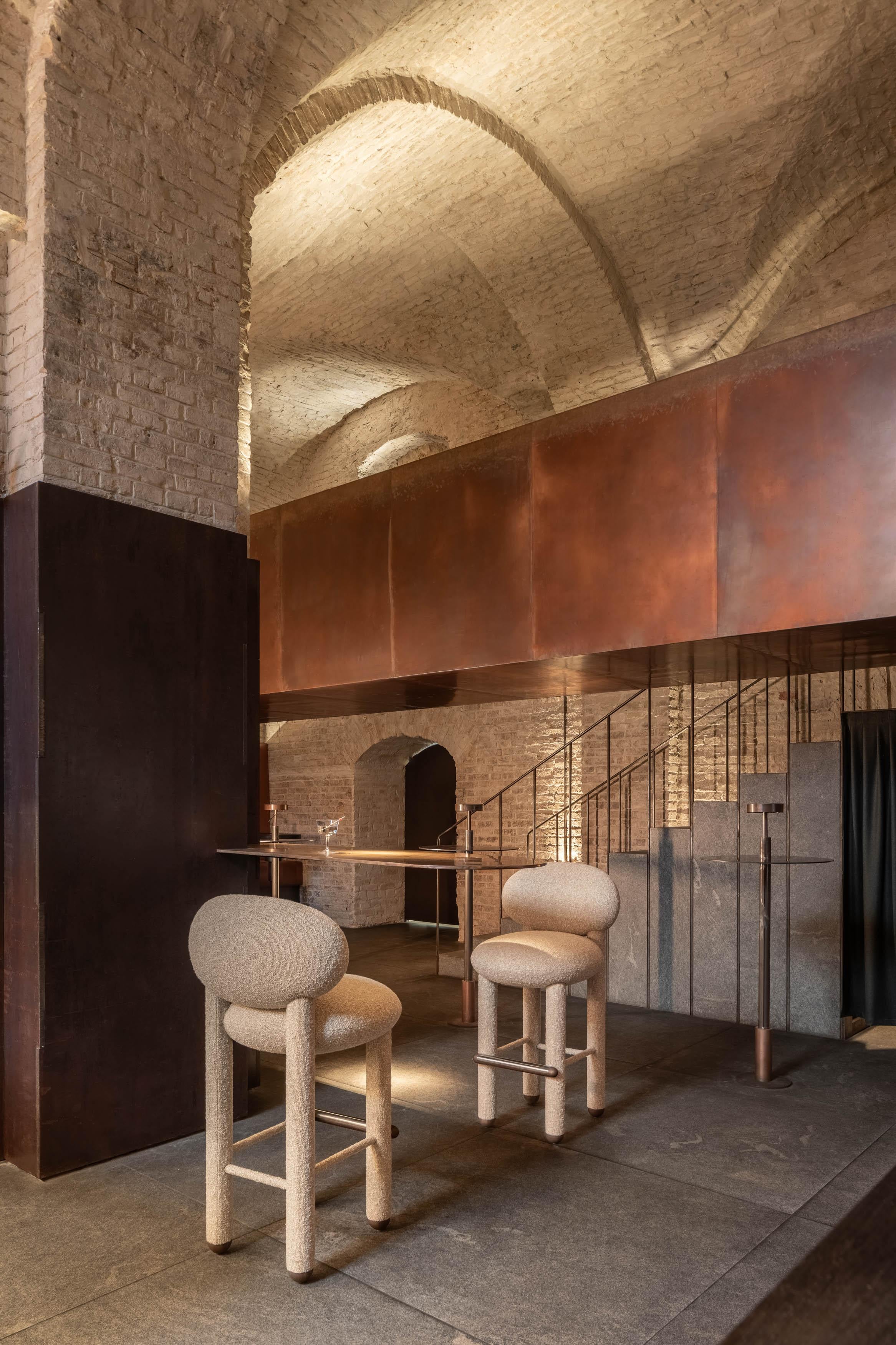 Sedia da bar moderna Flock CS1 / 75cm completamente imbottita in Baloo Boucle di NOOM In condizioni Nuovo in vendita a Paris, FR