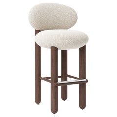 Sedia da bar moderna Flock CS2 / 75 cm con gambe in legno in Baloo Boucle di NOOM