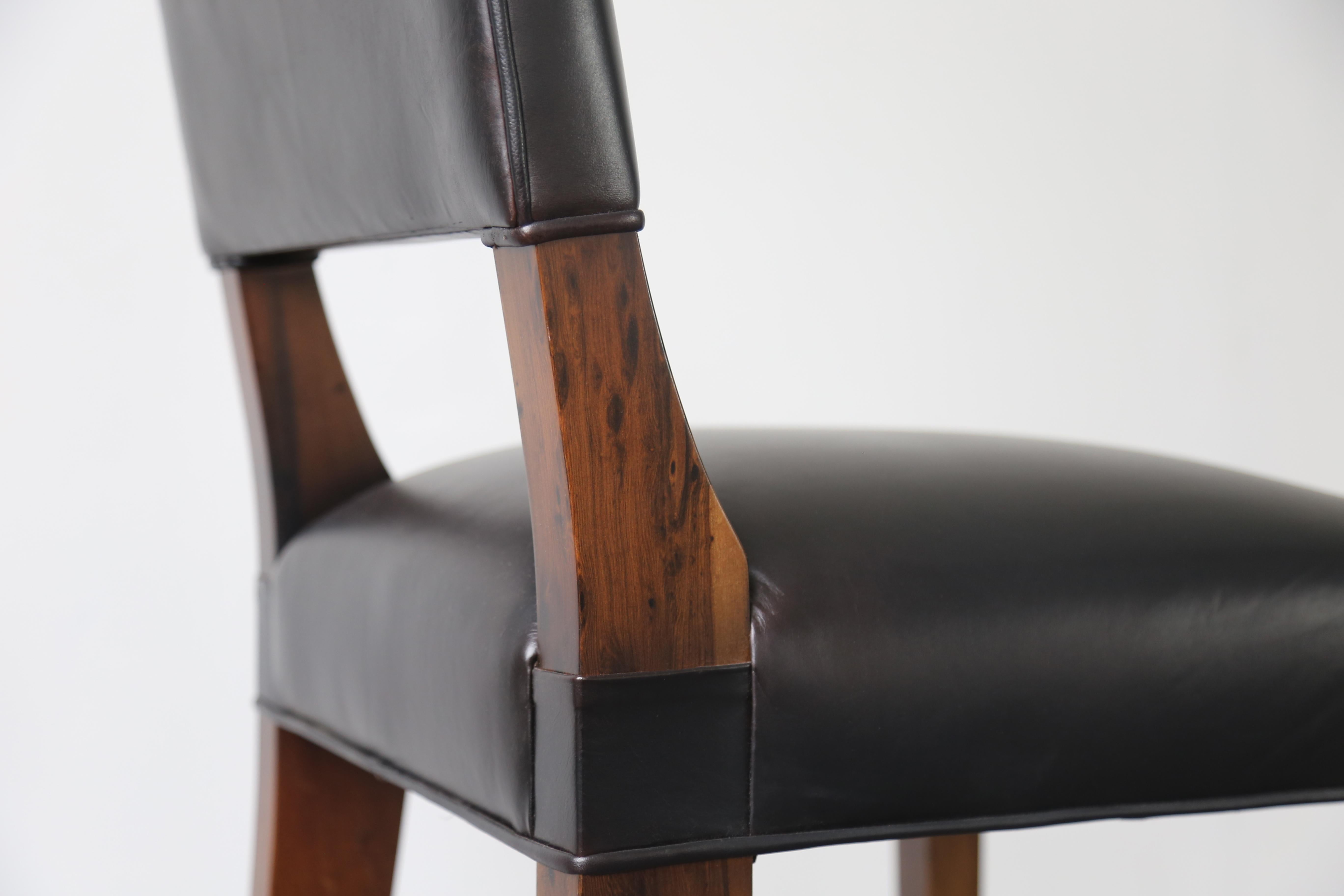 Modern Bar Stool in Argentine Exotic Wood and Leather from Costantini, Bruno For Sale 3