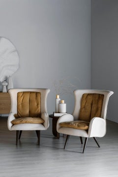 Modern Barao Leather Lounge Chair, Beige Nubuck, Handmade Portugal by Greenapple