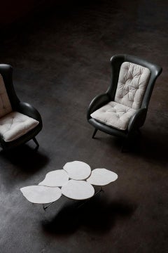 Modern Barao Leather Lounge Chair, Light Grey, Handmade Portugal by Greenapple