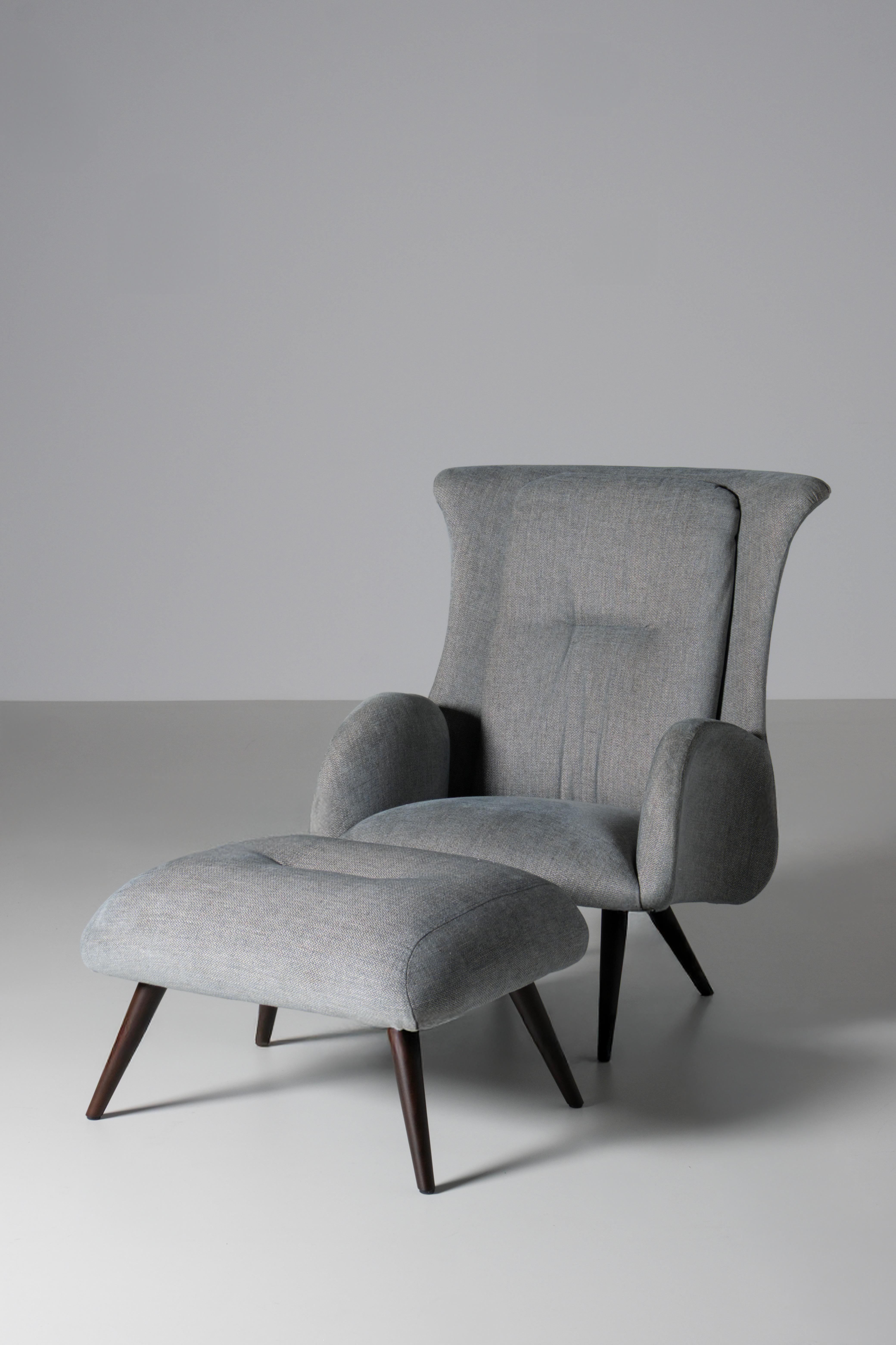 Fauteuil de salon moderne Barao, chevron bleu vert, fabriqué à la main au Portugal par Greenapple en vente 2
