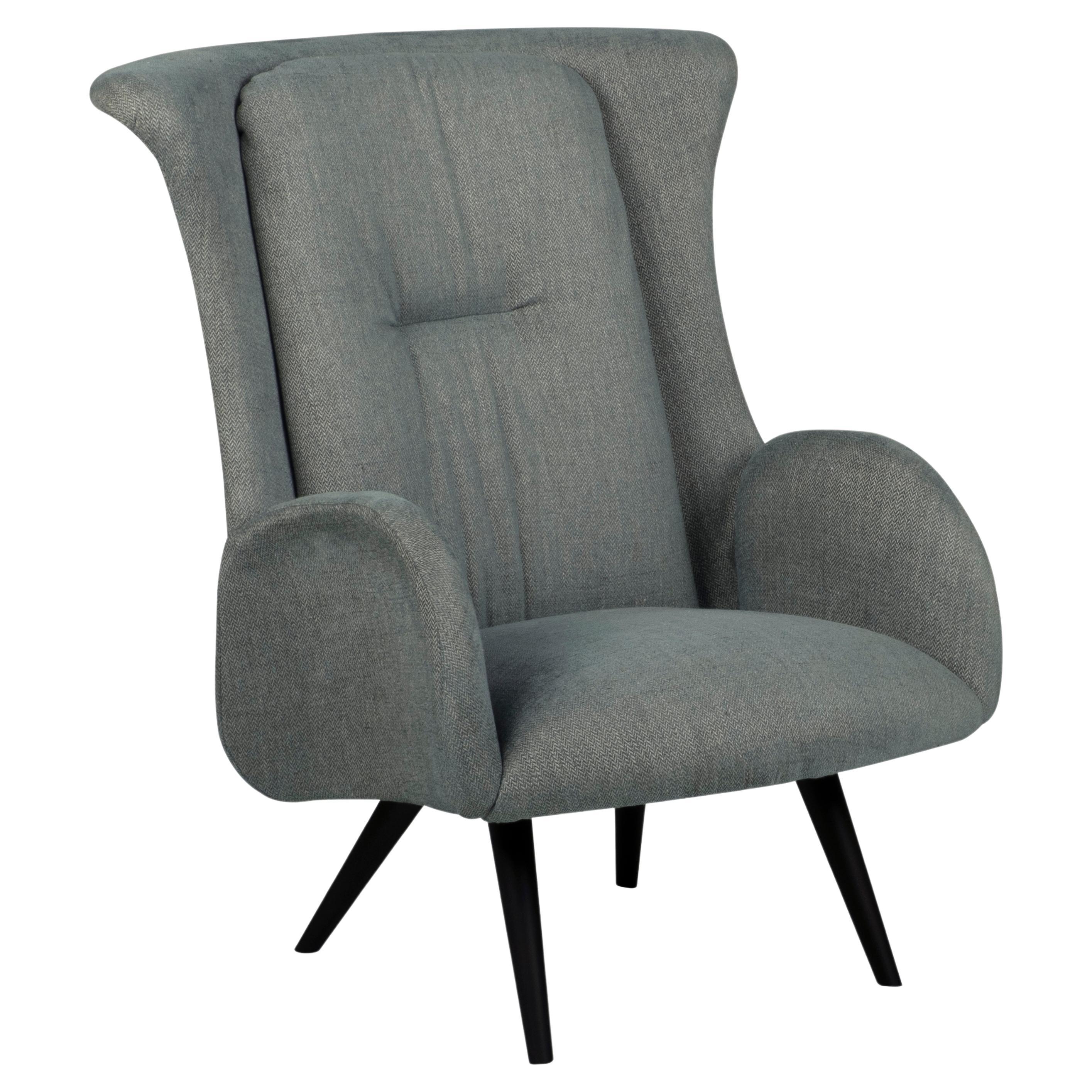 Silla de salón moderna Barao, Chevron verde azulado, hecha a mano en Portugal by Greenapple en venta