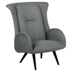 Fauteuil de salon moderne Barao, chevron bleu vert, fabriqué à la main au Portugal par Greenapple